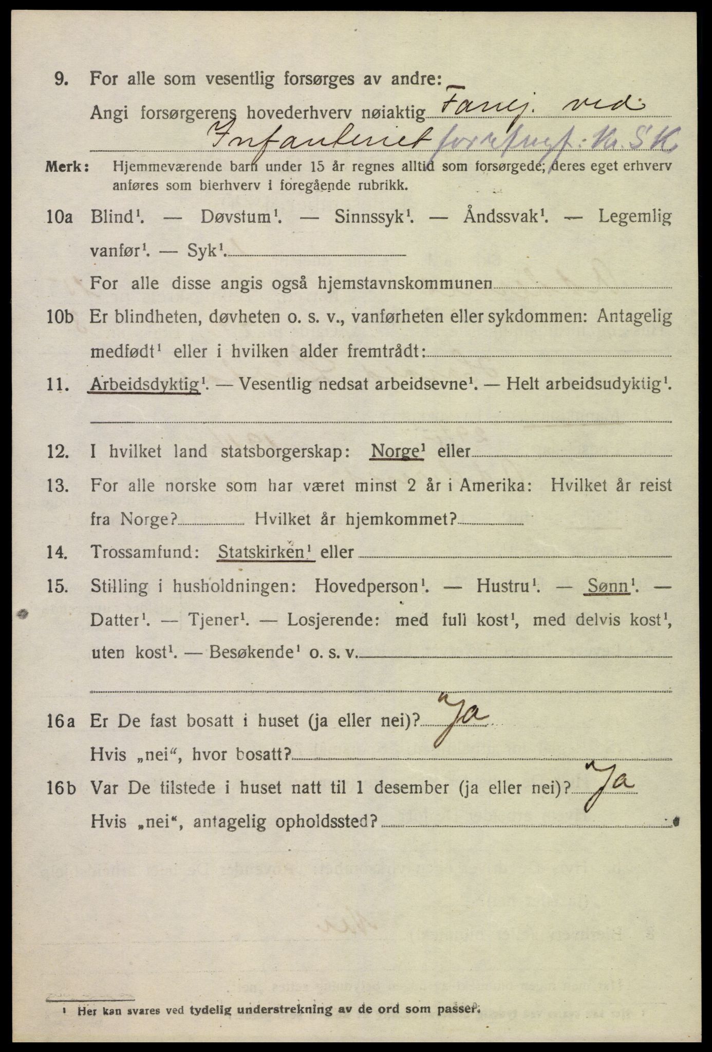 SAK, Folketelling 1920 for 1012 Oddernes herred, 1920, s. 10328