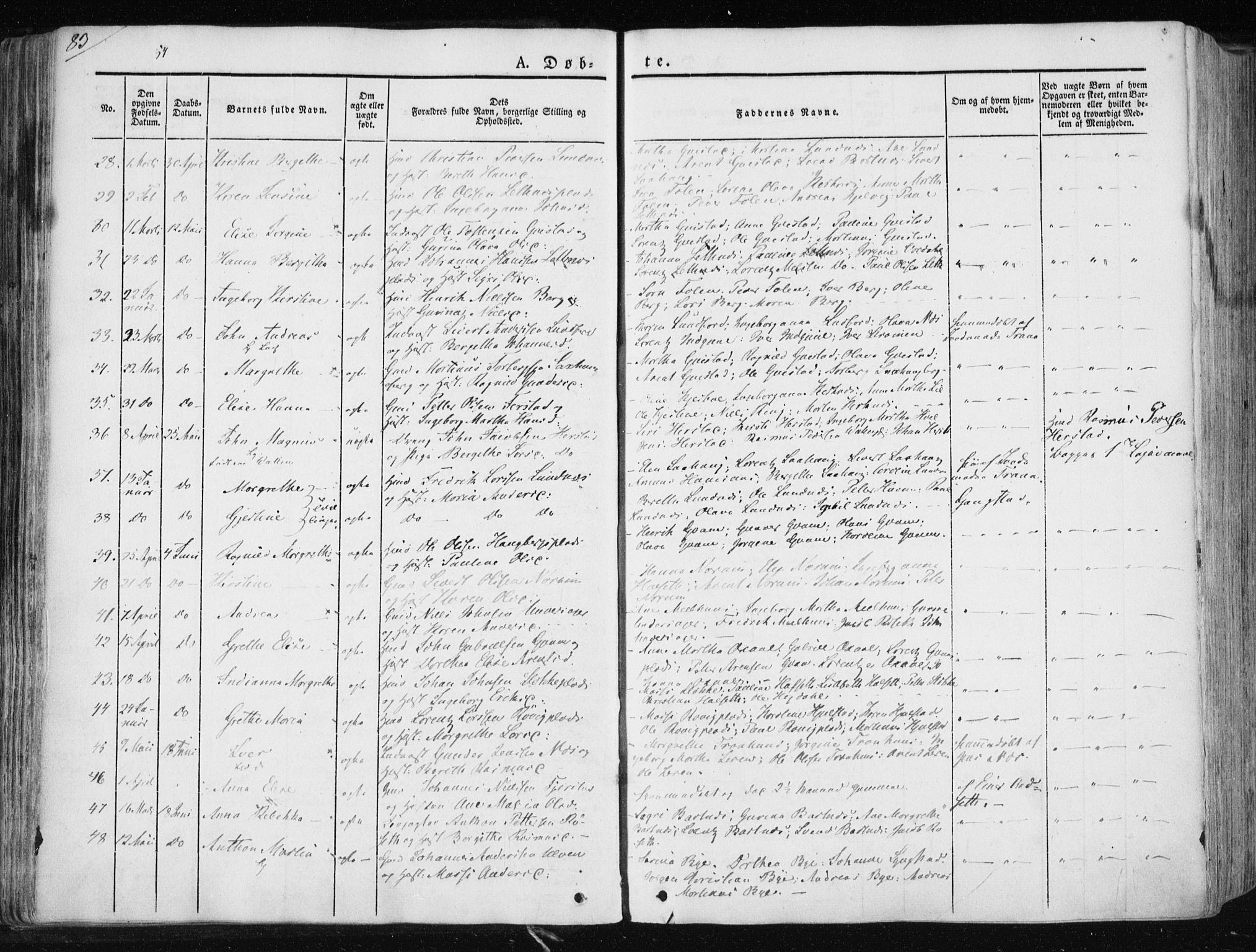 Ministerialprotokoller, klokkerbøker og fødselsregistre - Nord-Trøndelag, SAT/A-1458/730/L0280: Ministerialbok nr. 730A07 /1, 1840-1854, s. 83