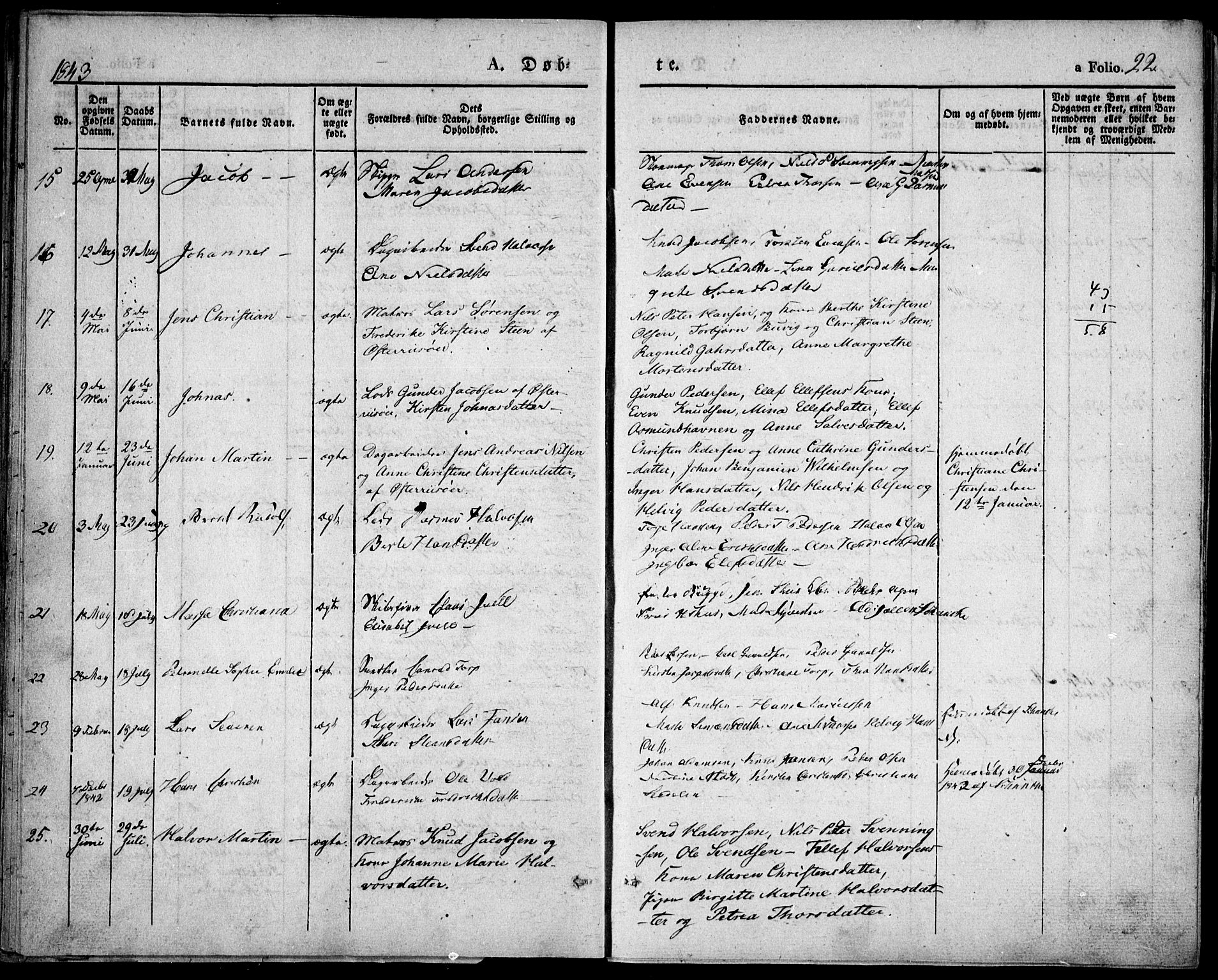 Risør sokneprestkontor, AV/SAK-1111-0035/F/Fa/L0003: Ministerialbok nr. A 3, 1838-1864, s. 22