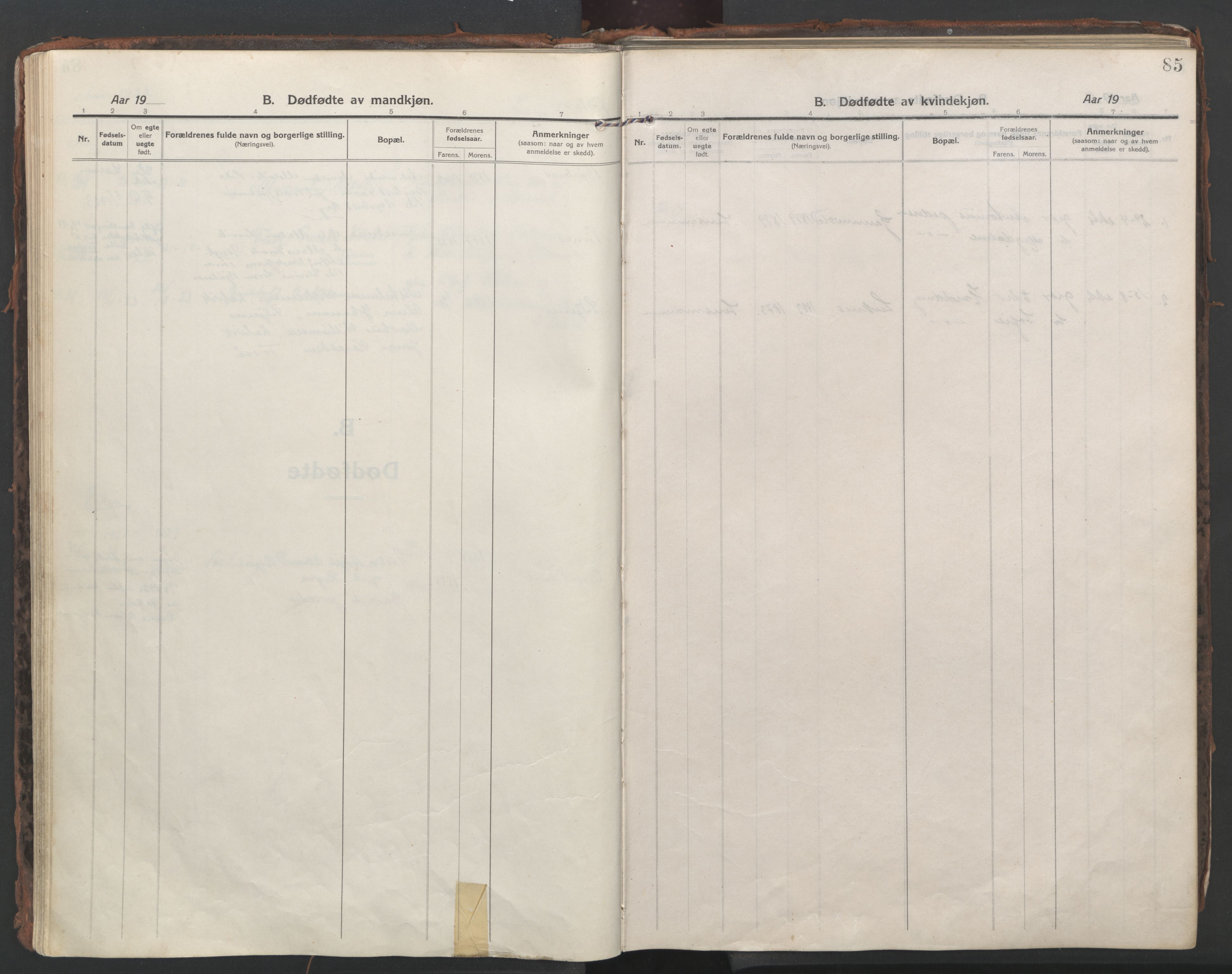 Ministerialprotokoller, klokkerbøker og fødselsregistre - Nordland, AV/SAT-A-1459/861/L0872: Ministerialbok nr. 861A07, 1915-1924, s. 85