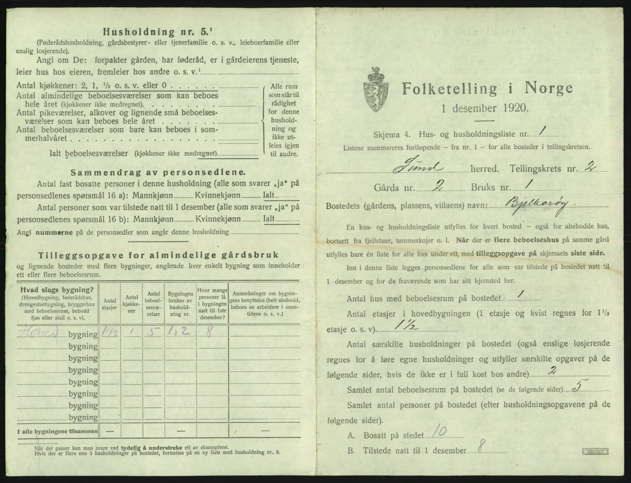 SAB, Folketelling 1920 for 1245 Sund herred, 1920, s. 123