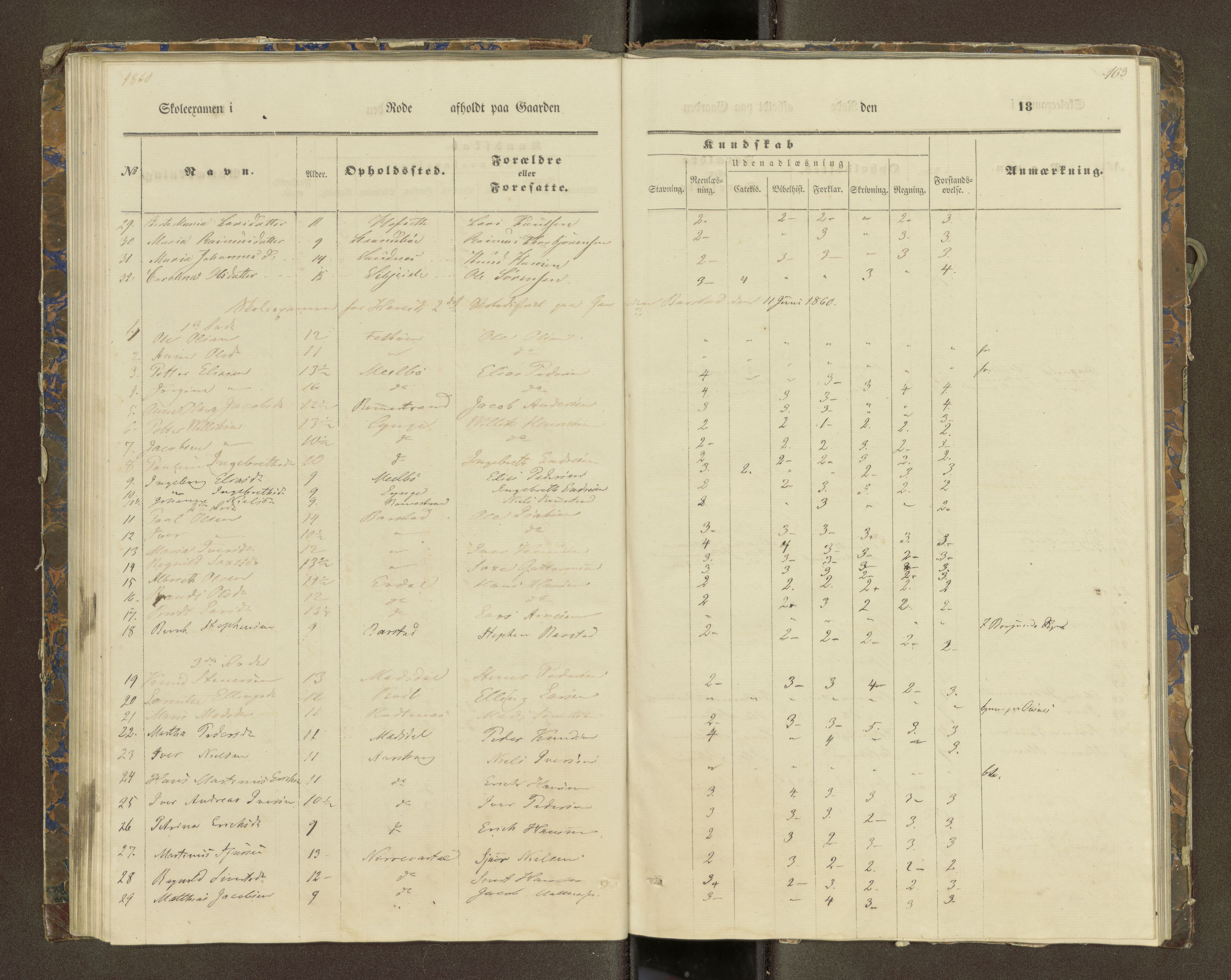 Ulstein sokneprestkontor, SAT/A-1005/1/III/III2/III2f/L0001: Skoleeksamensprotokoll, 1850-1861, s. 103