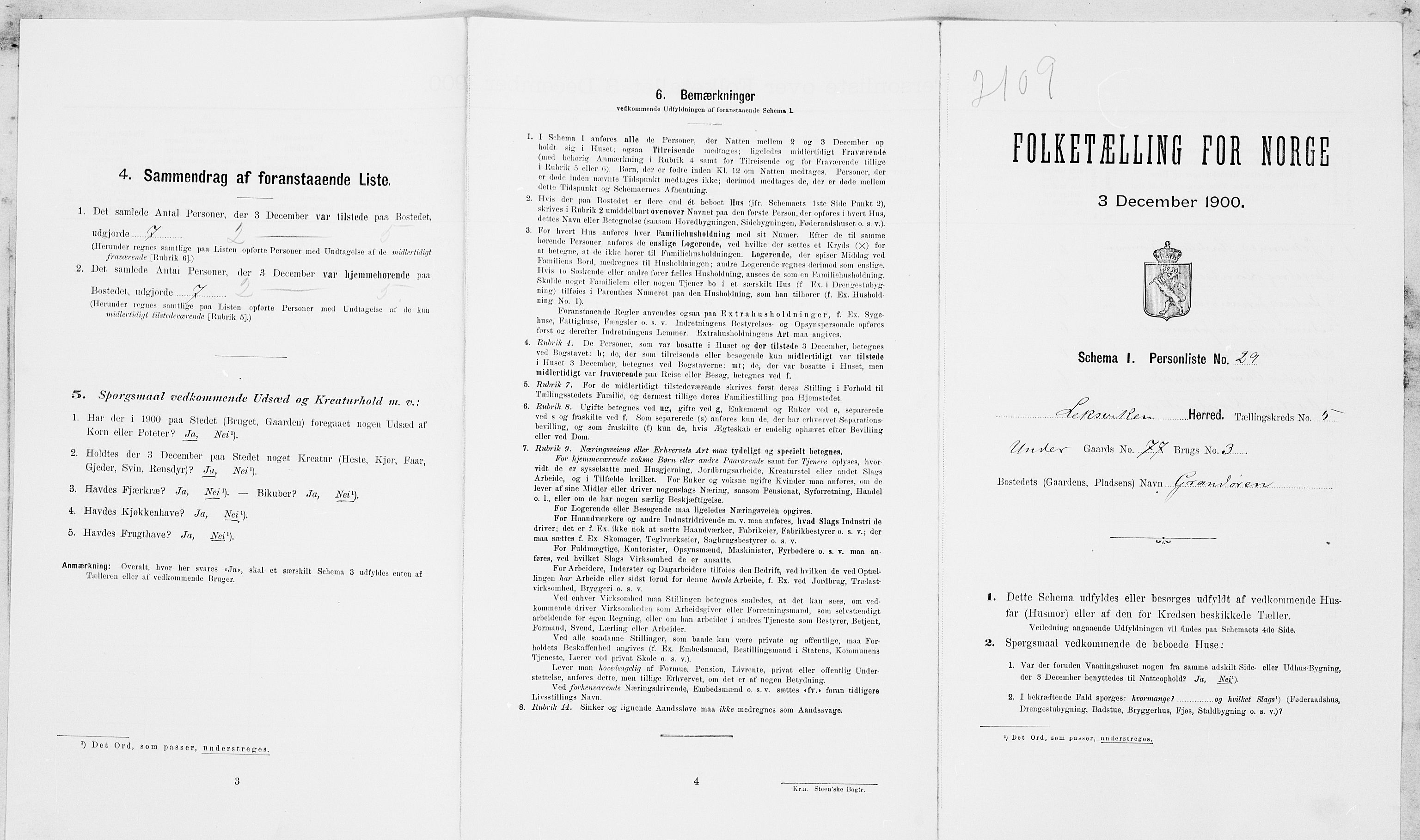 SAT, Folketelling 1900 for 1718 Leksvik herred, 1900, s. 709