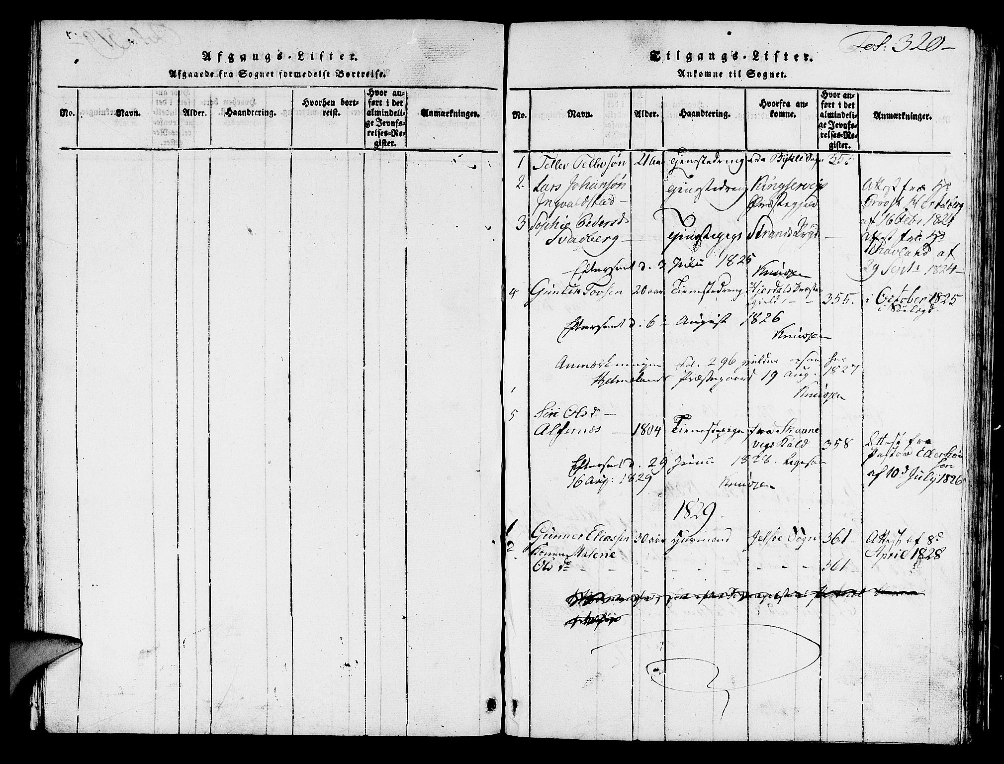Hjelmeland sokneprestkontor, SAST/A-101843/01/V/L0003: Klokkerbok nr. B 3, 1816-1841, s. 320