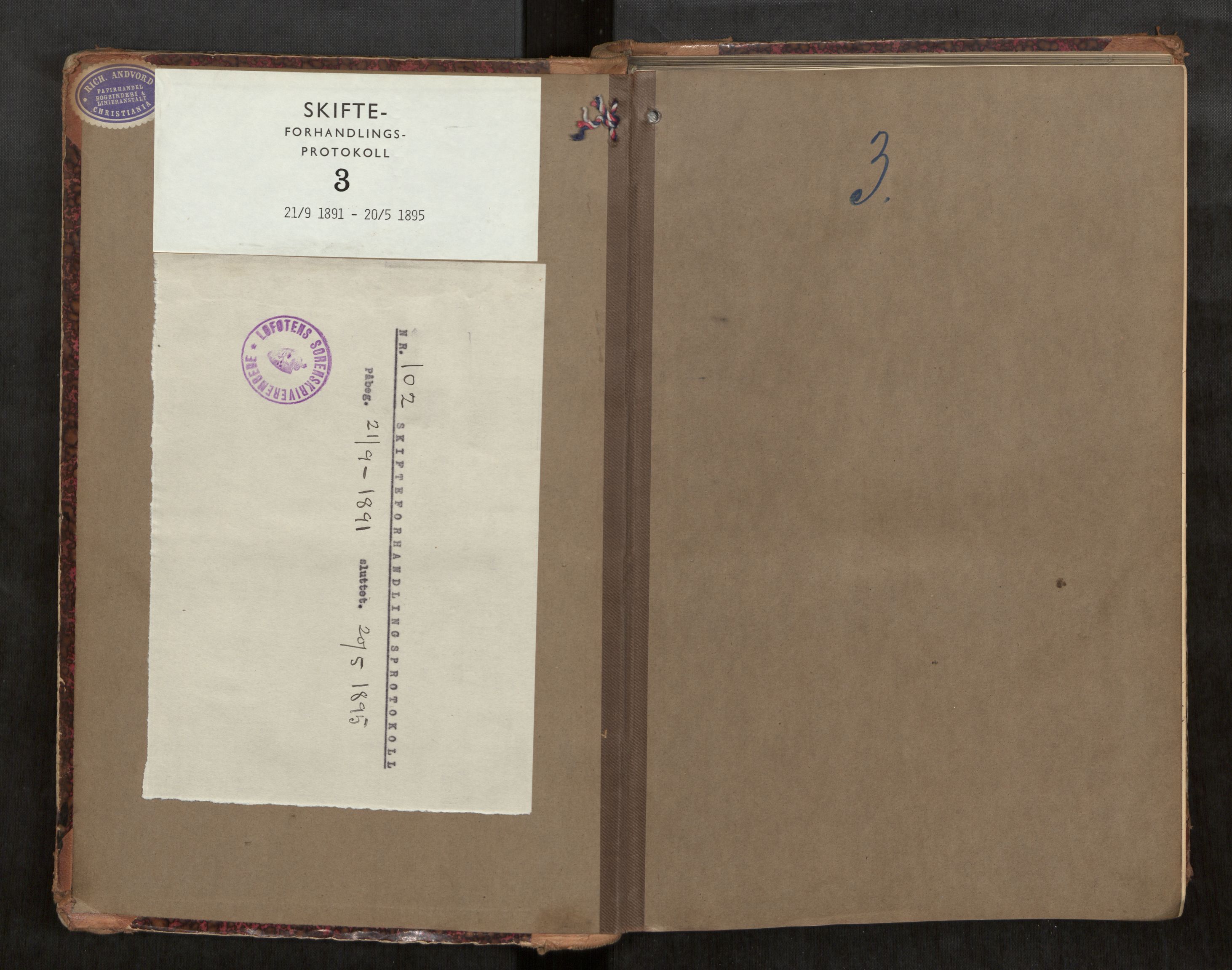 Lofoten sorenskriveri, SAT/A-0017/1/3/3B/L0003: Skifteforhandlings-protokoll, 1891-1895