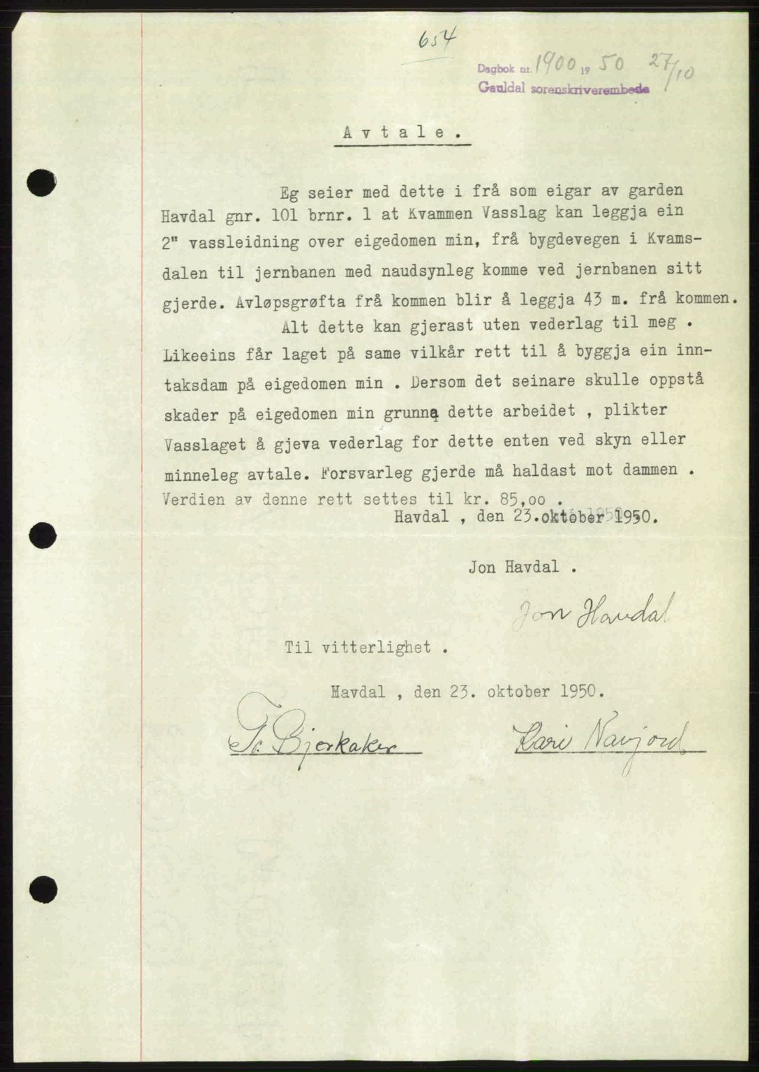 Gauldal sorenskriveri, SAT/A-0014/1/2/2C: Pantebok nr. A11, 1950-1950, Dagboknr: 1900/1950