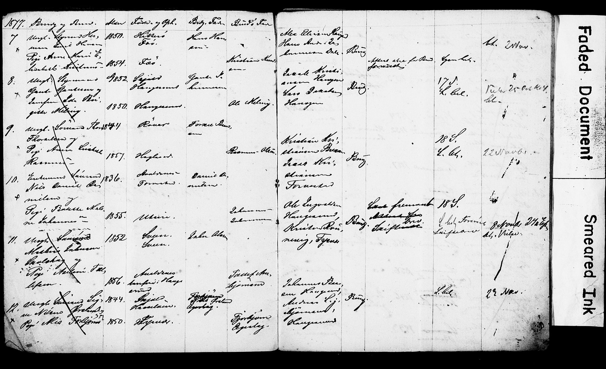 Torvastad sokneprestkontor, AV/SAST-A -101857/I/Ie/L0001: Lysningsprotokoll nr. X 1B, 1877-1879