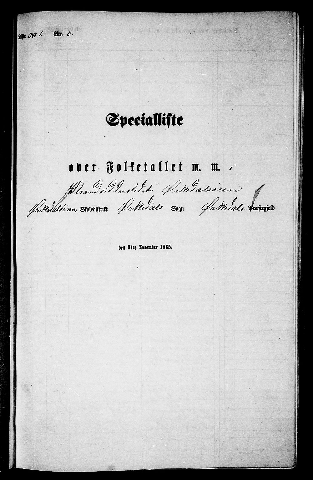 RA, Folketelling 1865 for 1638P Orkdal prestegjeld, 1865, s. 39