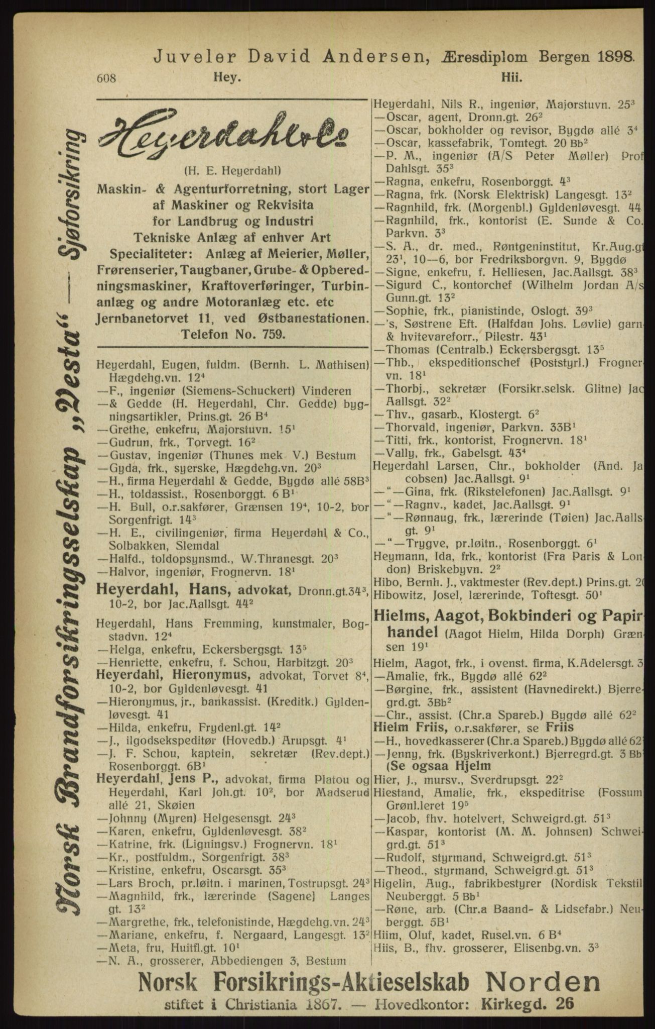 Kristiania/Oslo adressebok, PUBL/-, 1916, s. 608