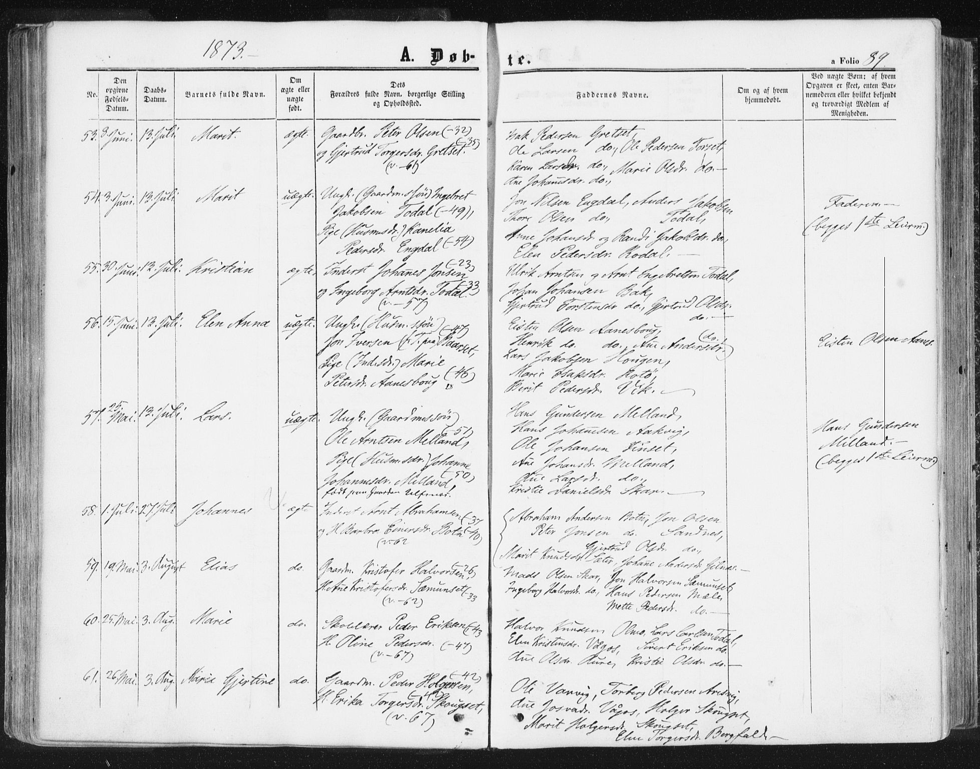 Ministerialprotokoller, klokkerbøker og fødselsregistre - Møre og Romsdal, AV/SAT-A-1454/578/L0905: Ministerialbok nr. 578A04, 1859-1877, s. 89