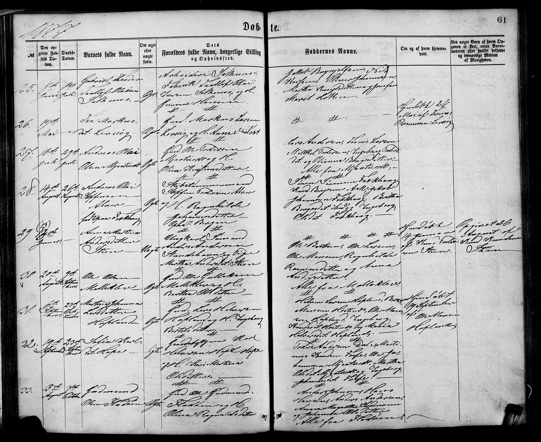 Alversund Sokneprestembete, AV/SAB-A-73901/H/Ha/Hab: Klokkerbok nr. C 2, 1867-1880, s. 61