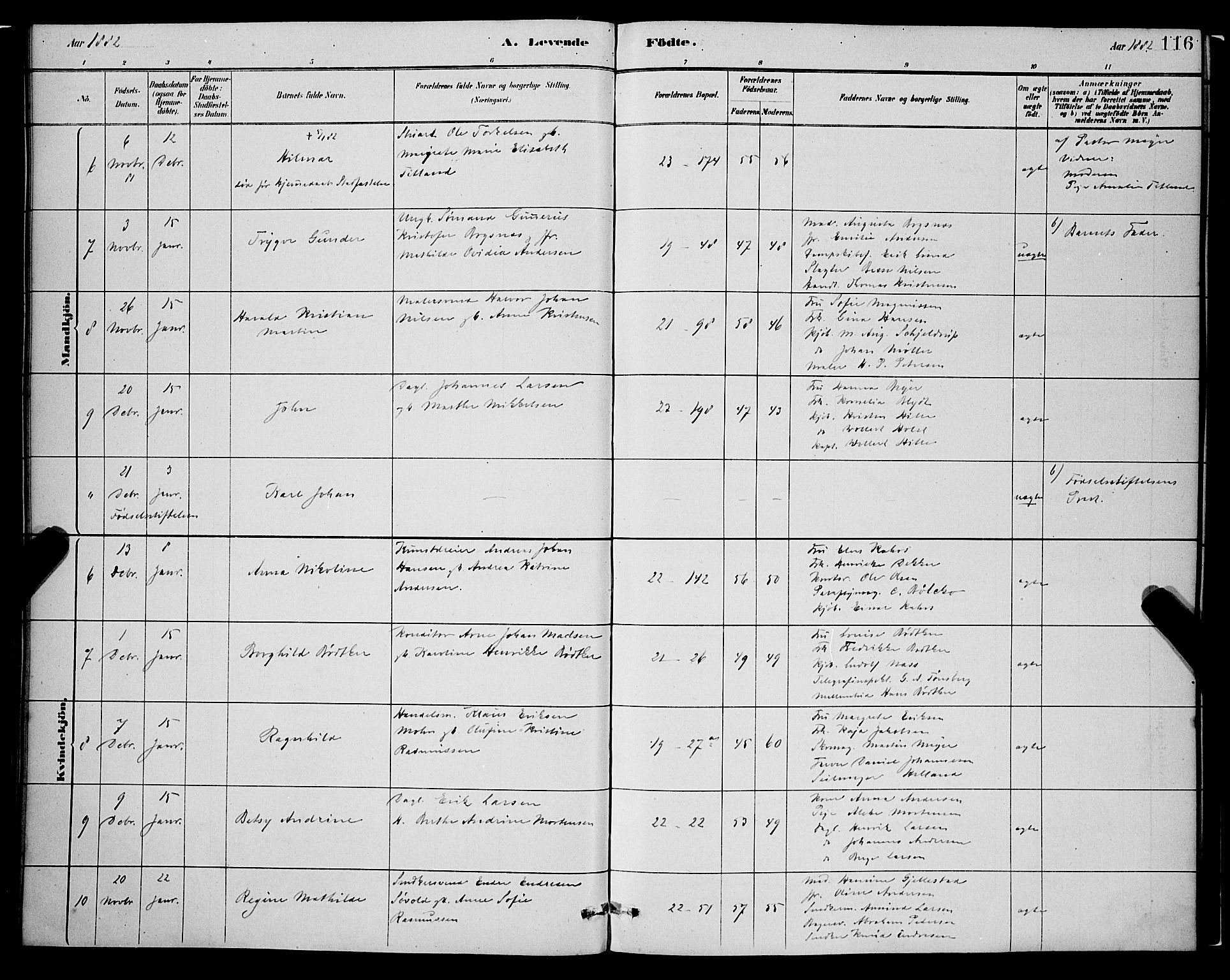 Korskirken sokneprestembete, SAB/A-76101/H/Hab: Klokkerbok nr. B 8, 1878-1887, s. 116