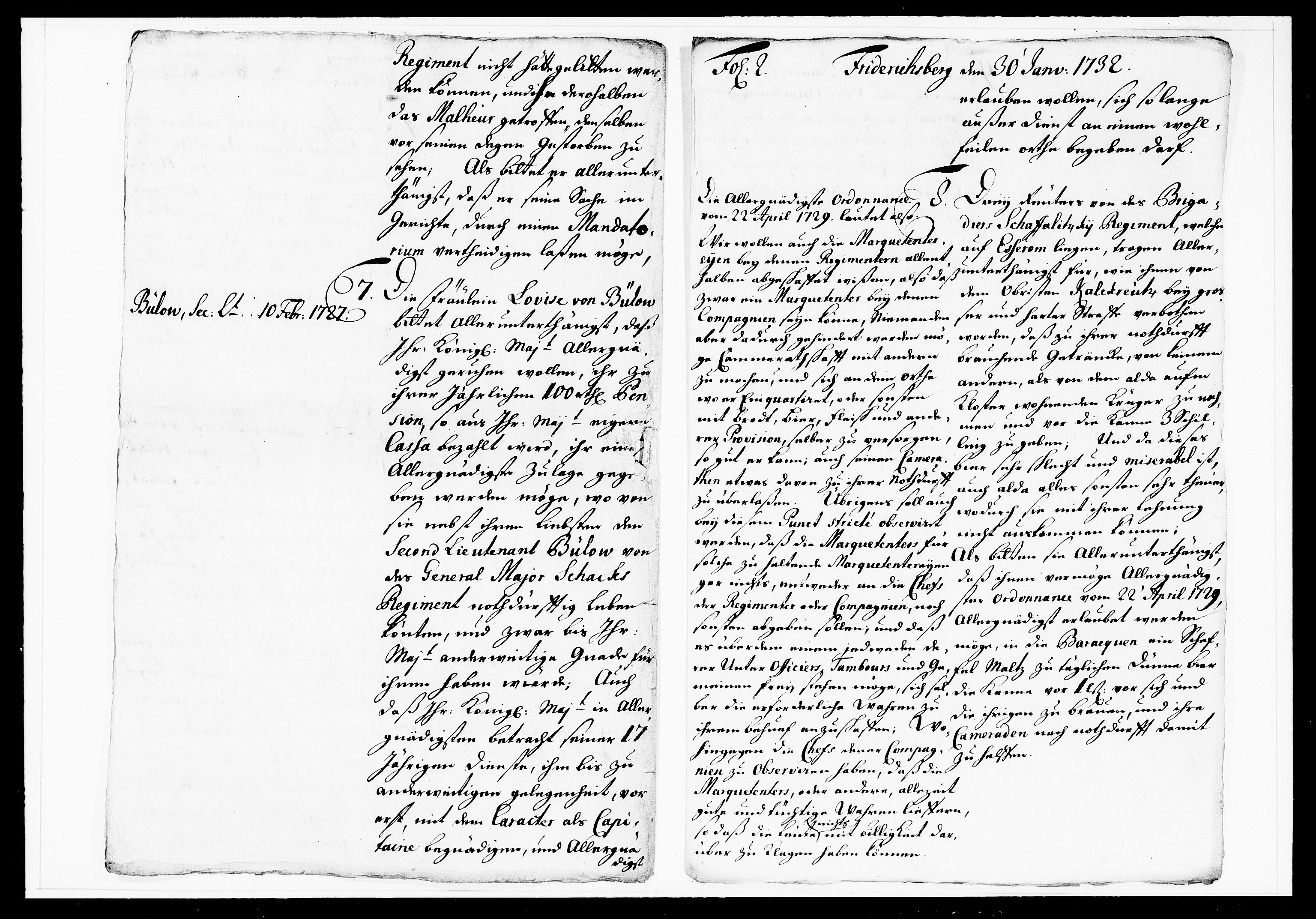 Krigskollegiet, Krigskancelliet, DRA/A-0006/-/1103-1107: Refererede sager, 1732, s. 41