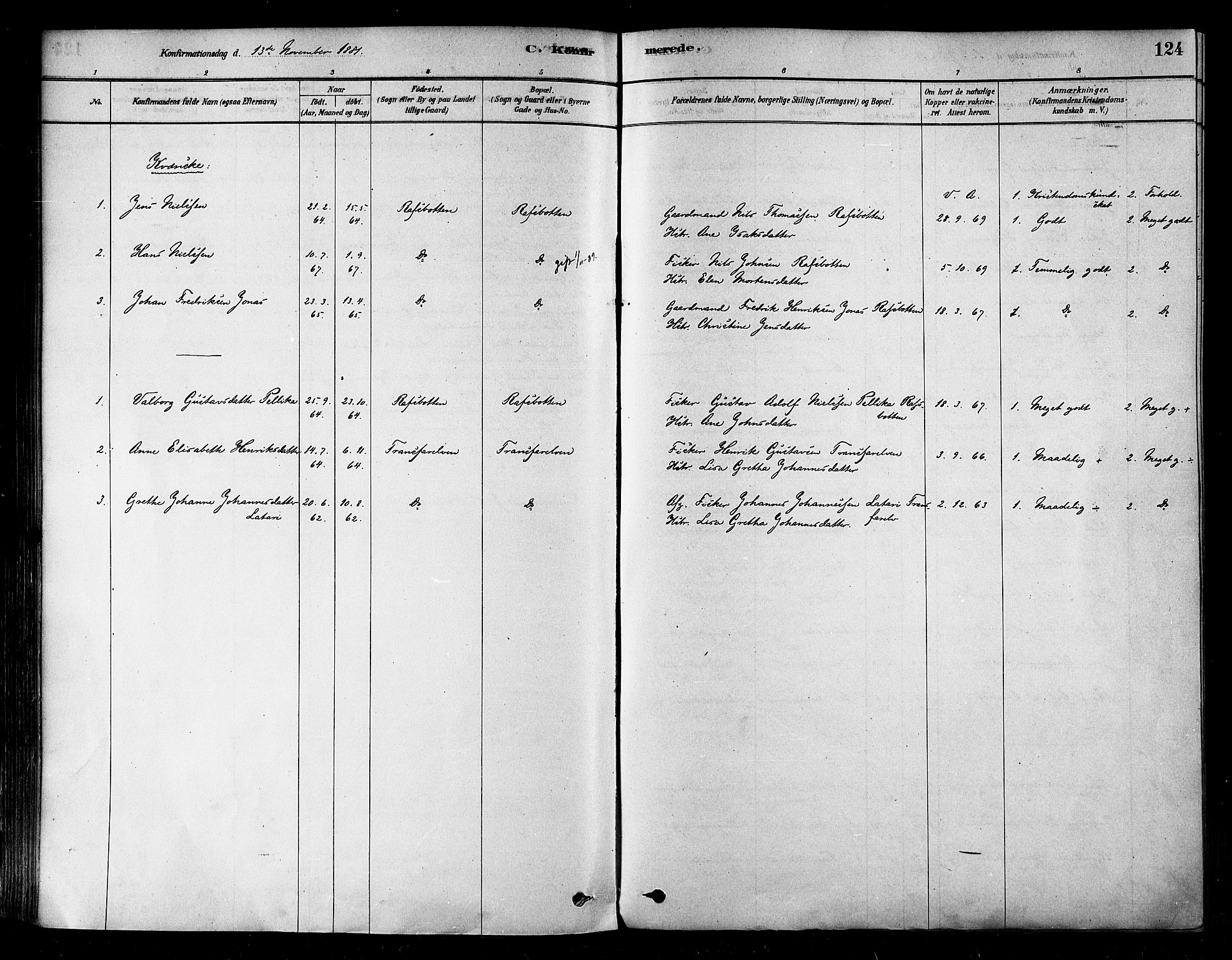 Alta sokneprestkontor, AV/SATØ-S-1338/H/Ha/L0002.kirke: Ministerialbok nr. 2, 1879-1892, s. 124