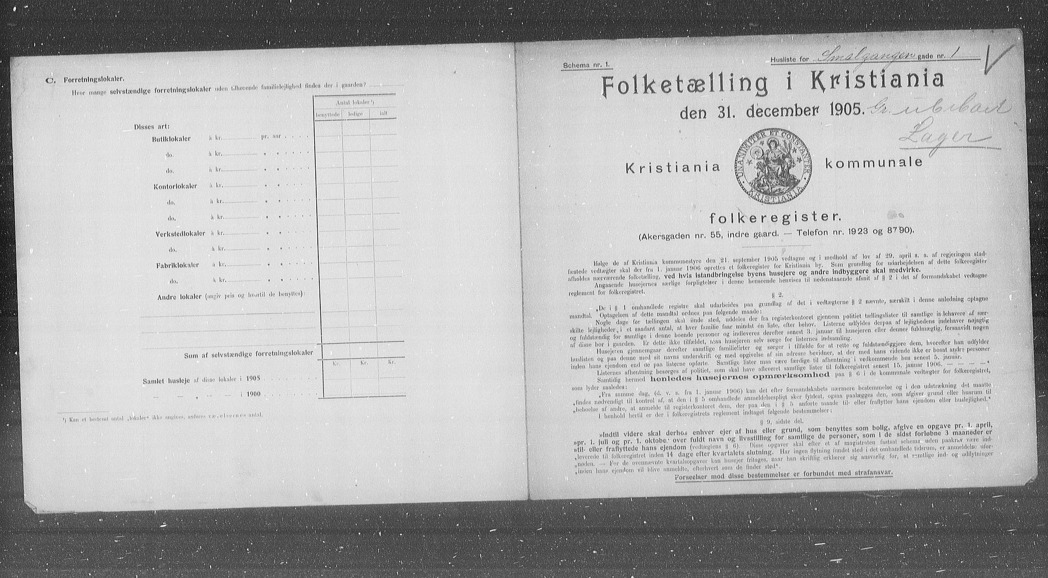 OBA, Kommunal folketelling 31.12.1905 for Kristiania kjøpstad, 1905, s. 50321