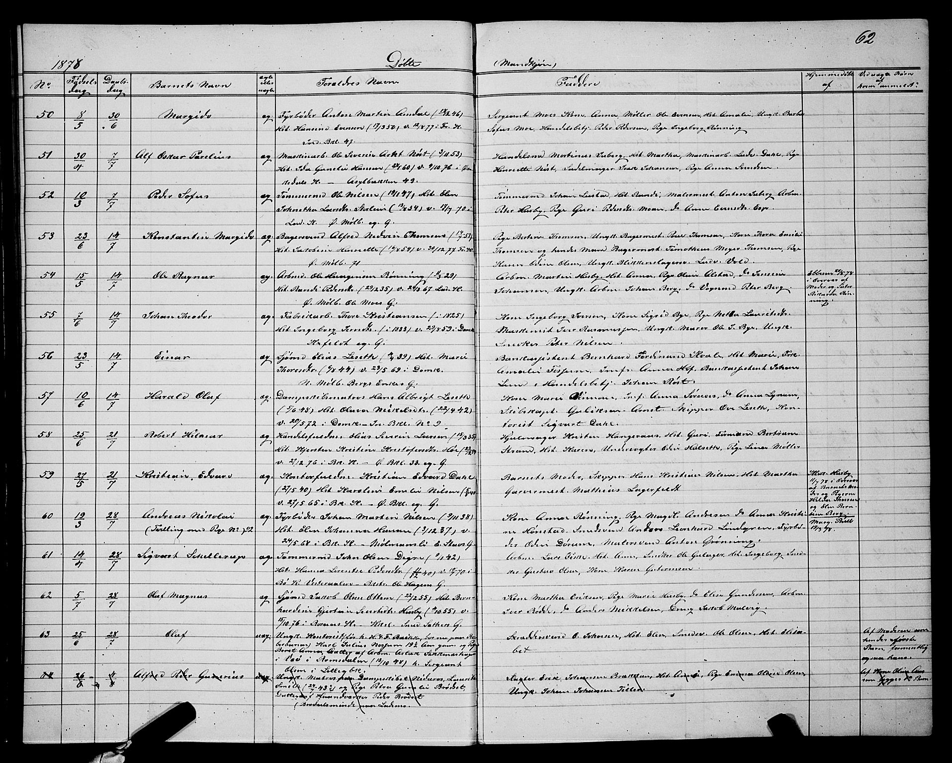 Ministerialprotokoller, klokkerbøker og fødselsregistre - Sør-Trøndelag, AV/SAT-A-1456/604/L0220: Klokkerbok nr. 604C03, 1870-1885, s. 62