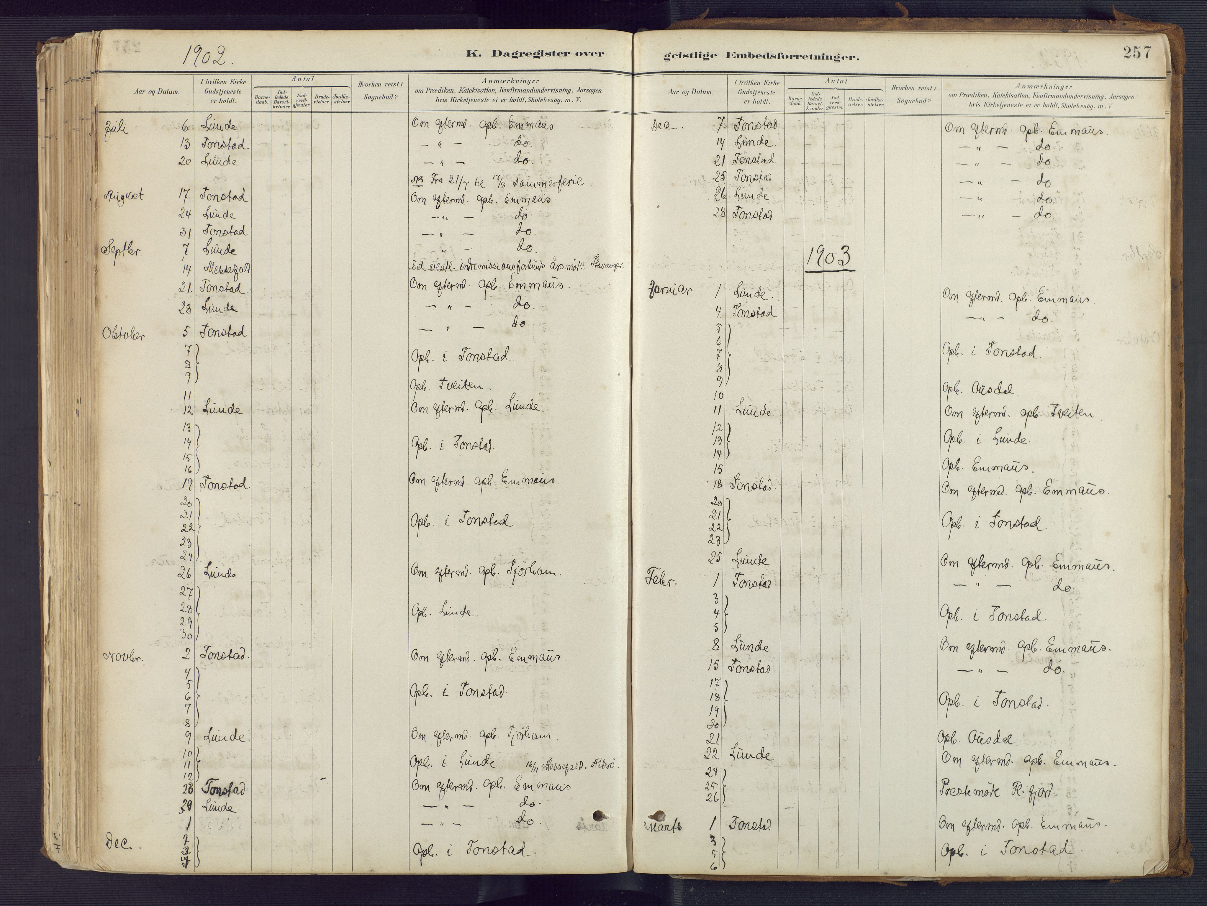 Sirdal sokneprestkontor, AV/SAK-1111-0036/F/Fa/Fab/L0004: Ministerialbok nr. A 4, 1887-1919, s. 257