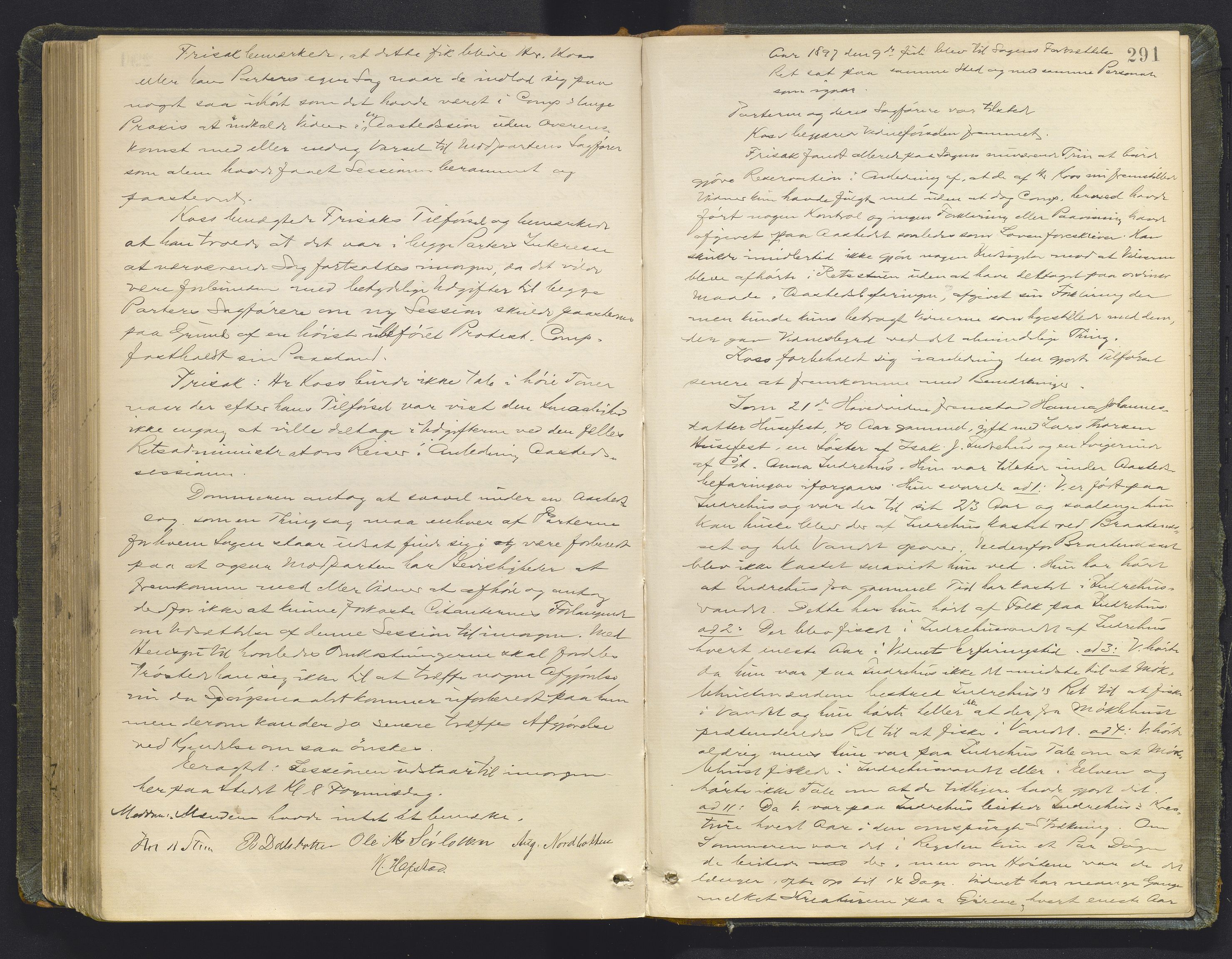 Sunnfjord tingrett, AV/SAB-A-3201/1/F/Fb/Fba/L0053: Ekstrarettsprotokoll, 1888-1897, s. 290b-291a