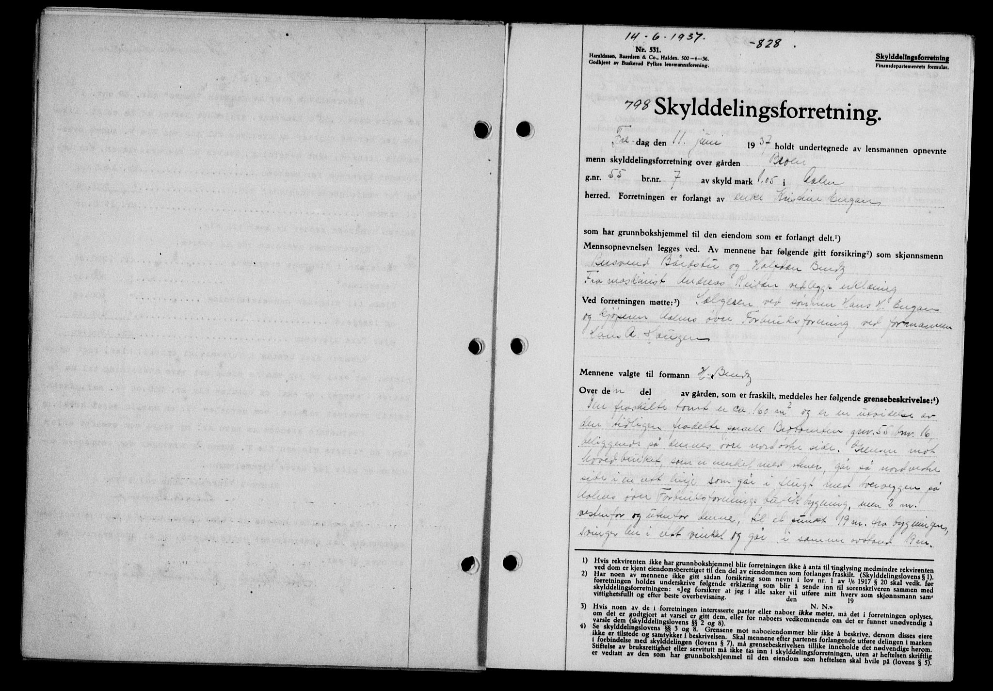 Gauldal sorenskriveri, SAT/A-0014/1/2/2C/L0047: Pantebok nr. 50-51, 1937-1937, Dagboknr: 798/1937