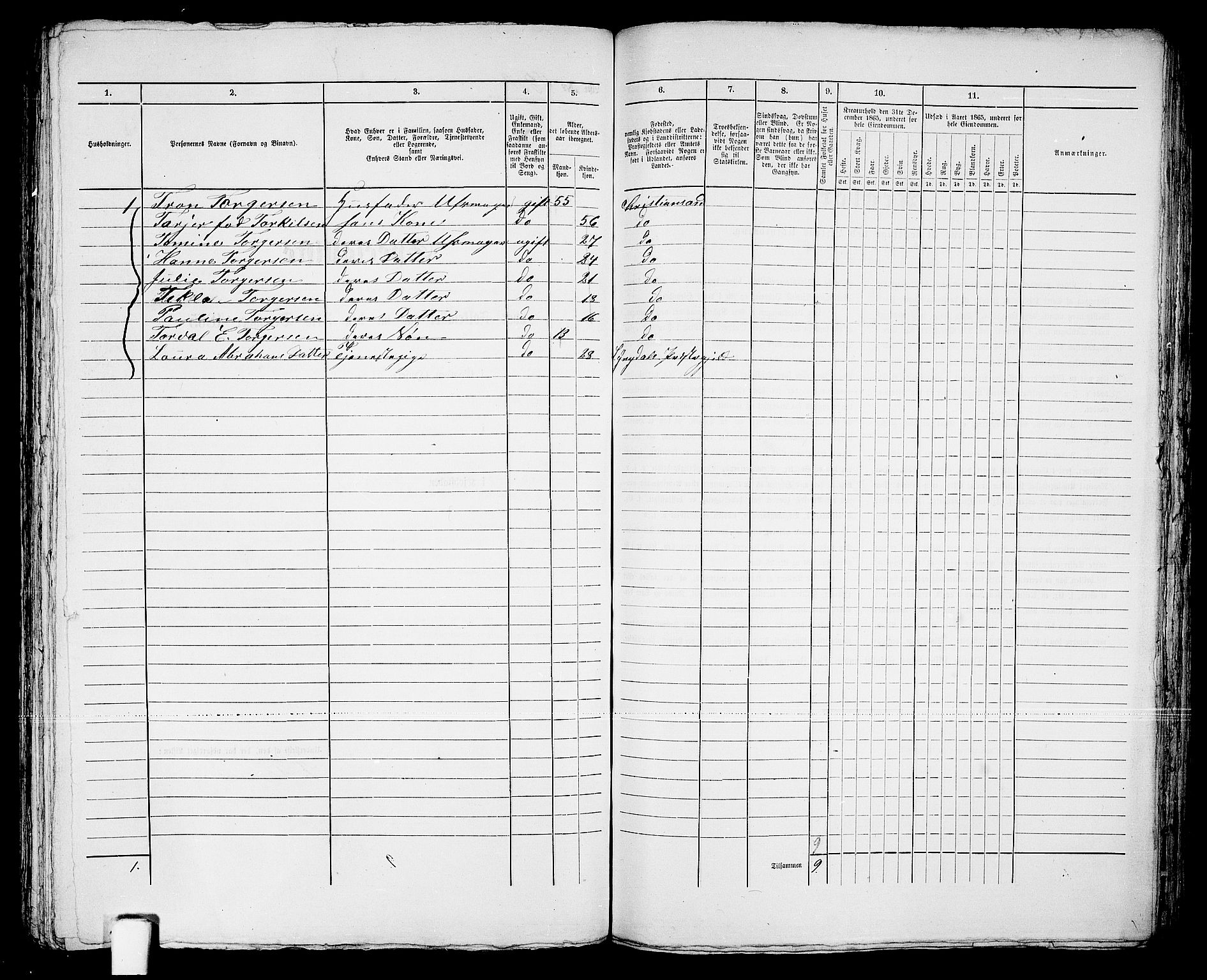 RA, Folketelling 1865 for 1001P Kristiansand prestegjeld, 1865, s. 897