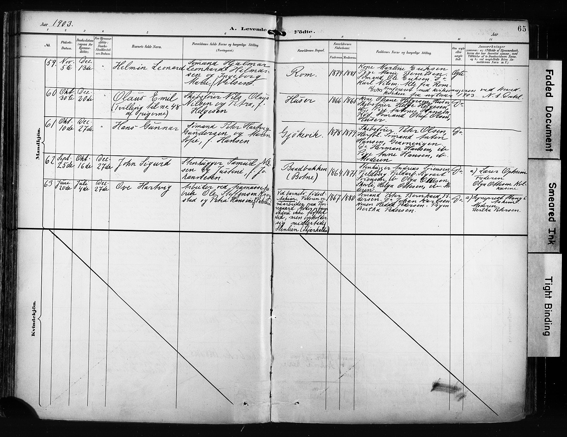 Hvaler prestekontor Kirkebøker, AV/SAO-A-2001/F/Fa/L0009: Ministerialbok nr. I 9, 1895-1906, s. 65