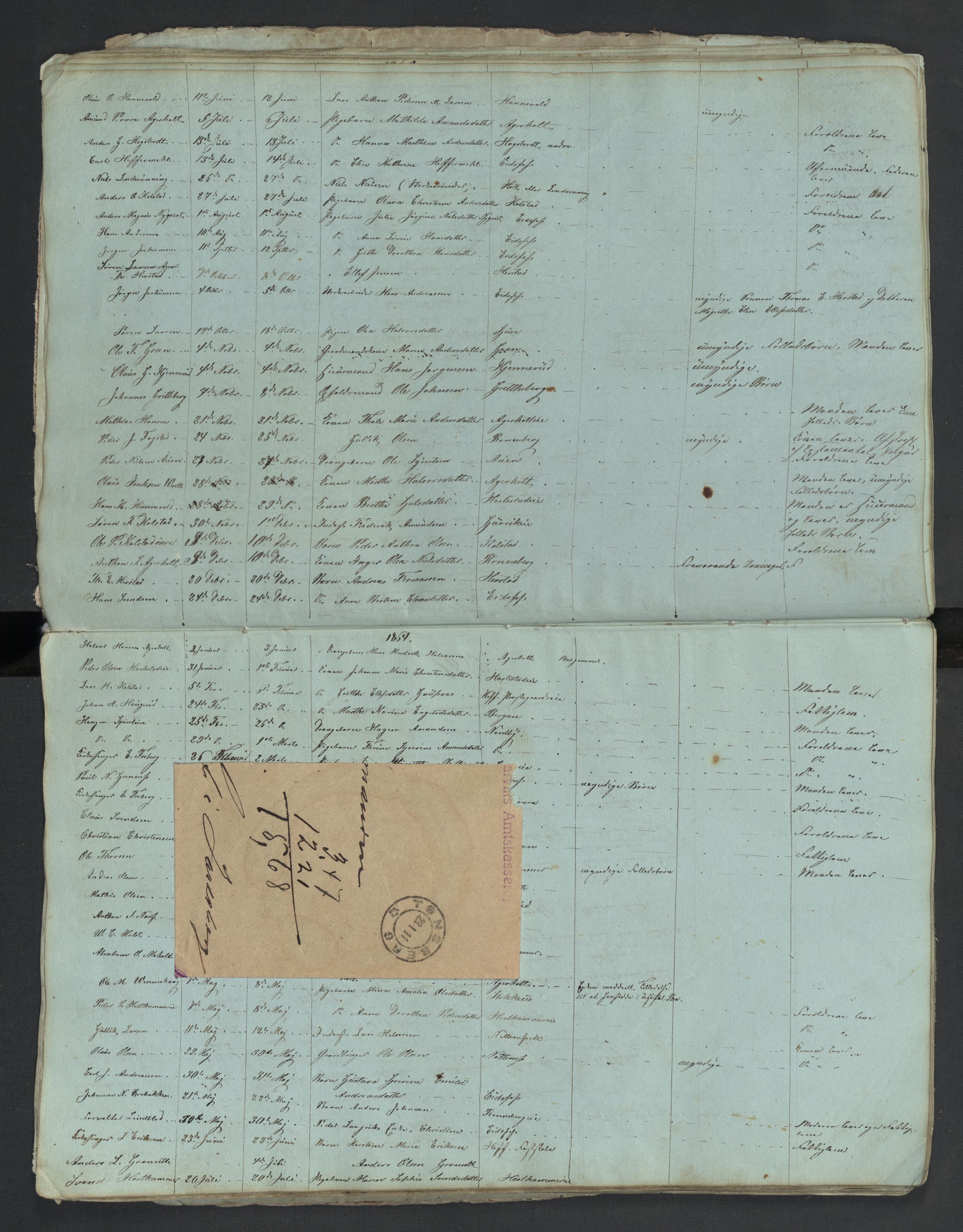 Hof lensmannskontor, AV/SAKO-A-537/H/Ha/L0001: Dødsanmeldelseprotokoll, 1849-1908