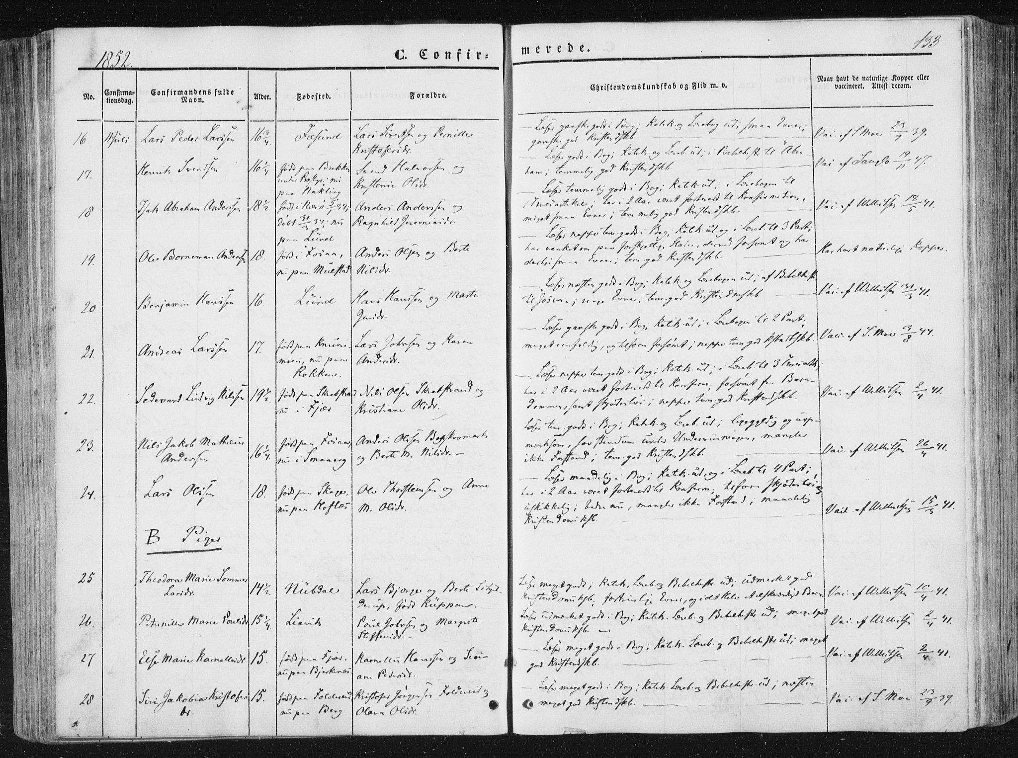 Ministerialprotokoller, klokkerbøker og fødselsregistre - Nord-Trøndelag, AV/SAT-A-1458/780/L0640: Ministerialbok nr. 780A05, 1845-1856, s. 133