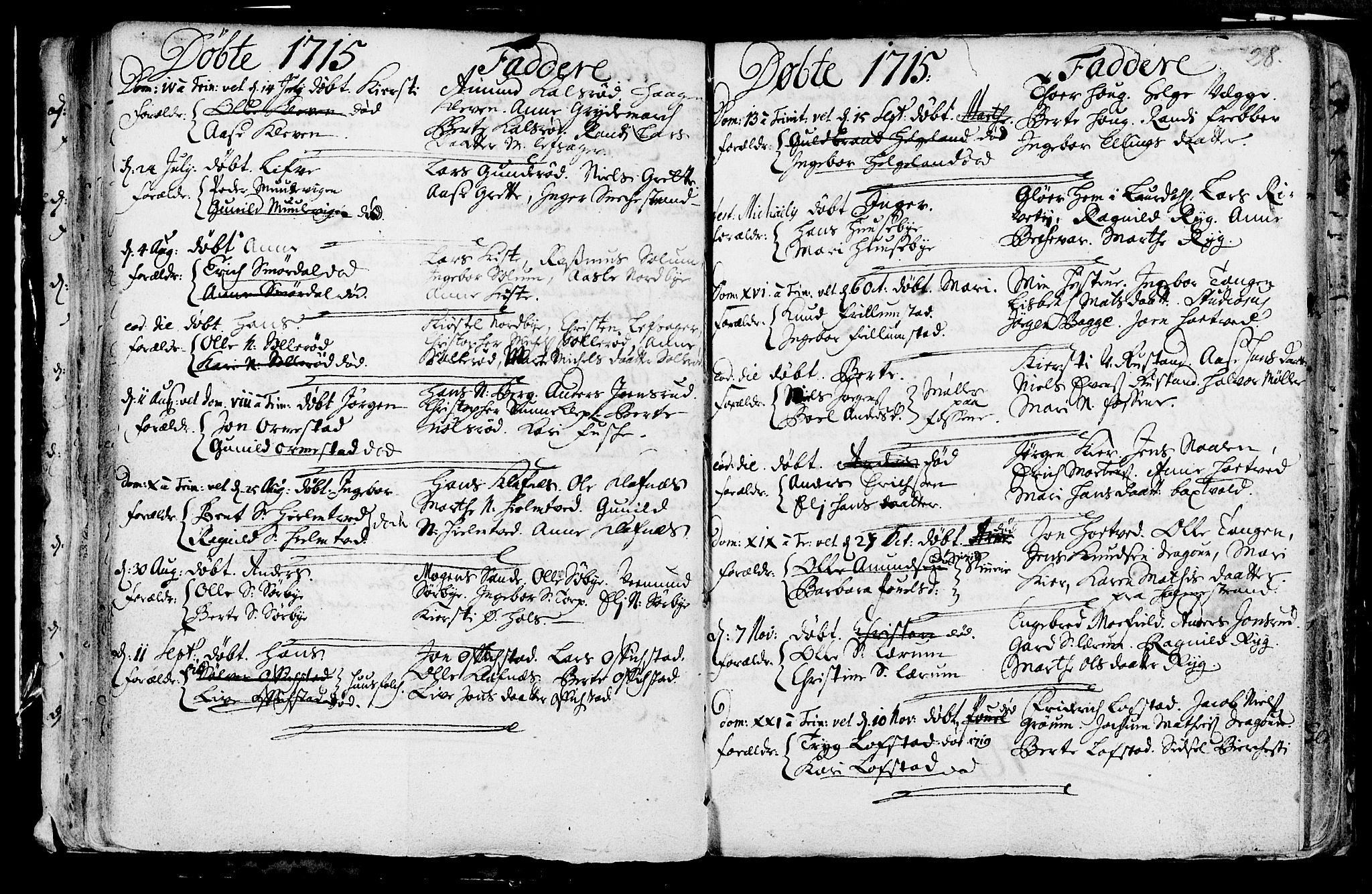 Våle kirkebøker, AV/SAKO-A-334/F/Fa/L0002: Ministerialbok nr. I 2, 1705-1732, s. 28