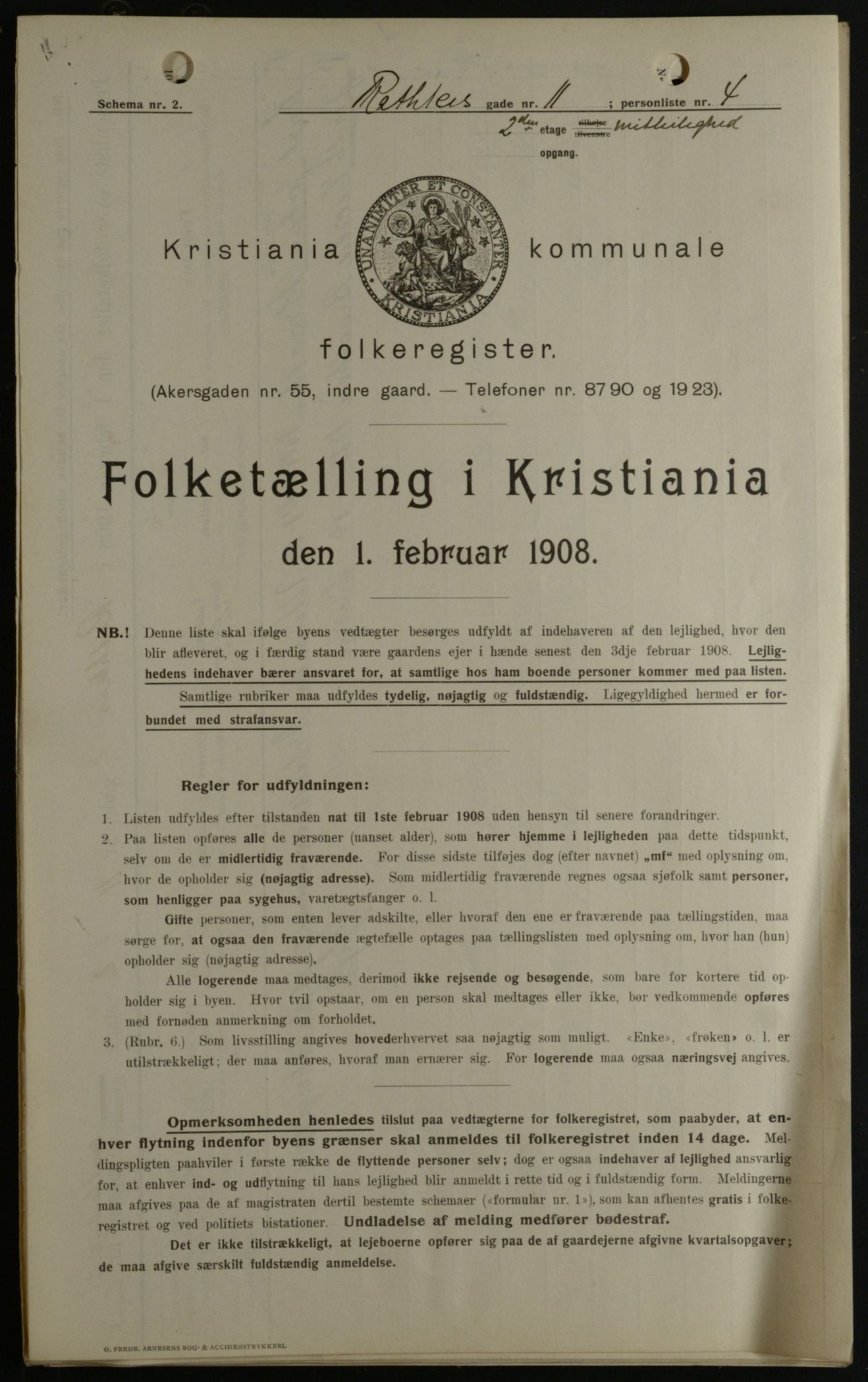 OBA, Kommunal folketelling 1.2.1908 for Kristiania kjøpstad, 1908, s. 74034