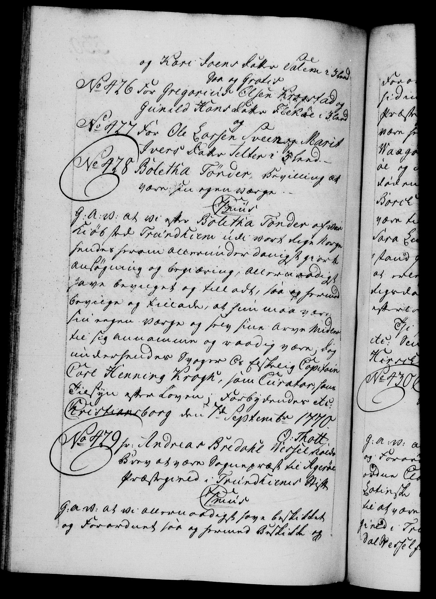 Danske Kanselli 1572-1799, RA/EA-3023/F/Fc/Fca/Fcaa/L0044: Norske registre, 1769-1771, s. 530b