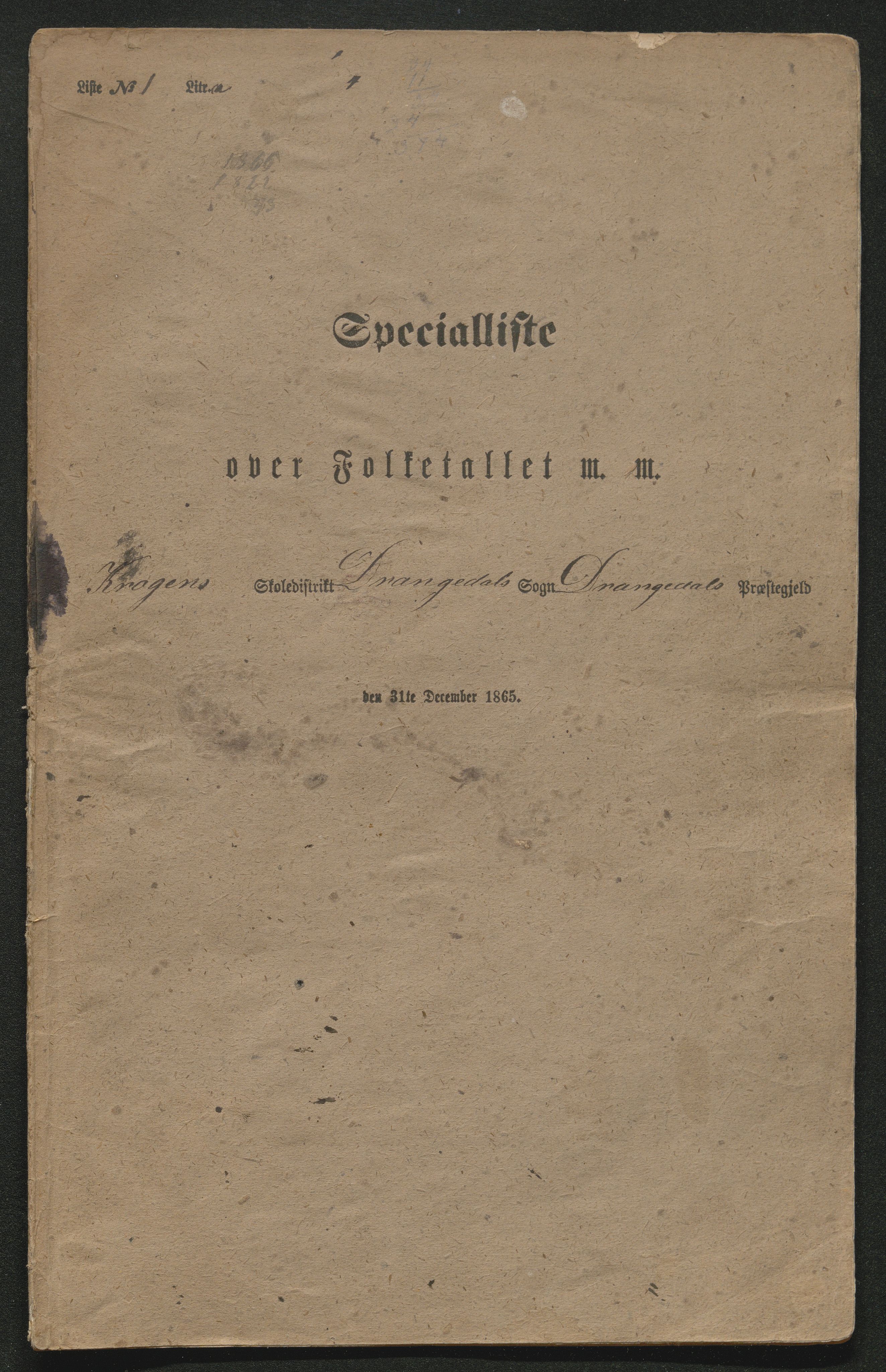 SAKO, Fantetellingen i Drangedal 1865, 1865, s. 25
