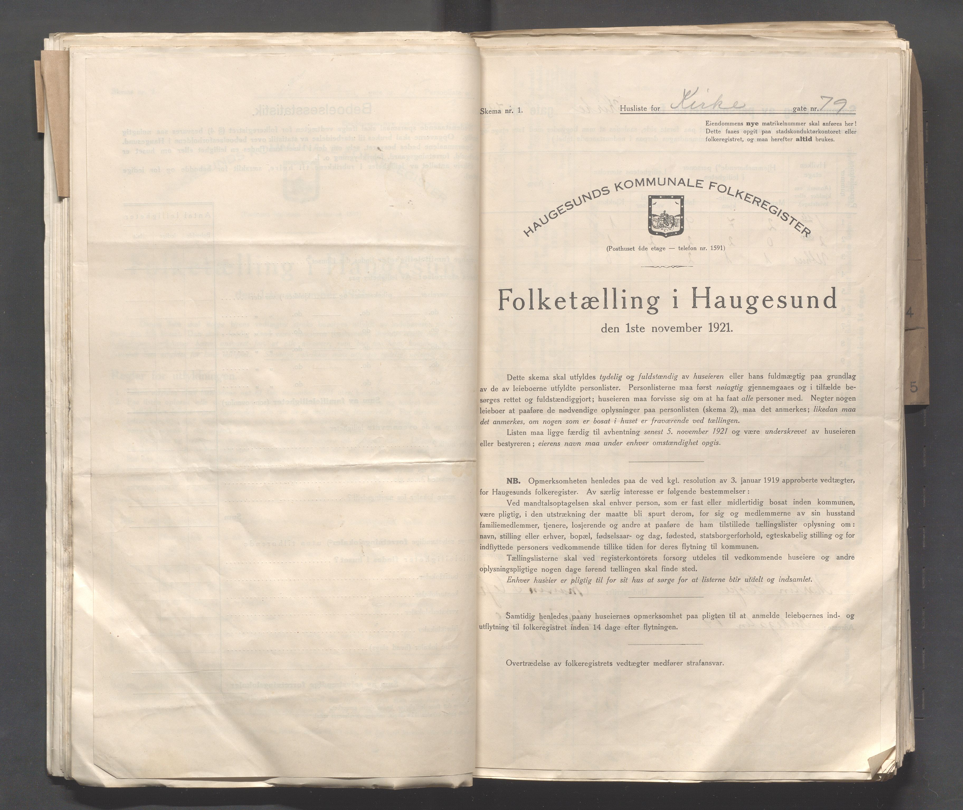 IKAR, Kommunal folketelling 1.11.1921 for Haugesund, 1921, s. 2662