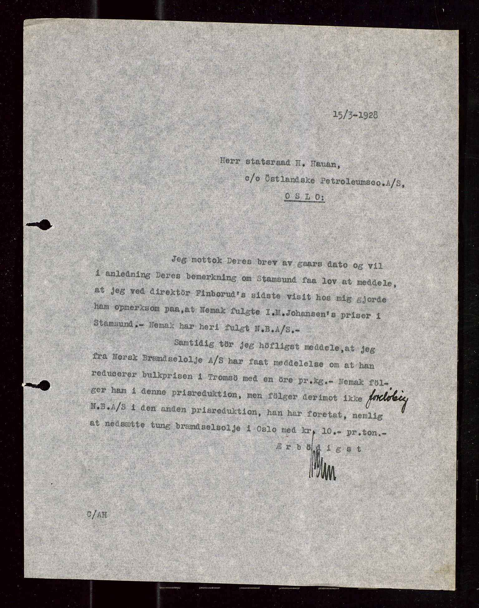 Pa 1521 - A/S Norske Shell, AV/SAST-A-101915/E/Ea/Eaa/L0015: Sjefskorrespondanse, 1928-1929, s. 61