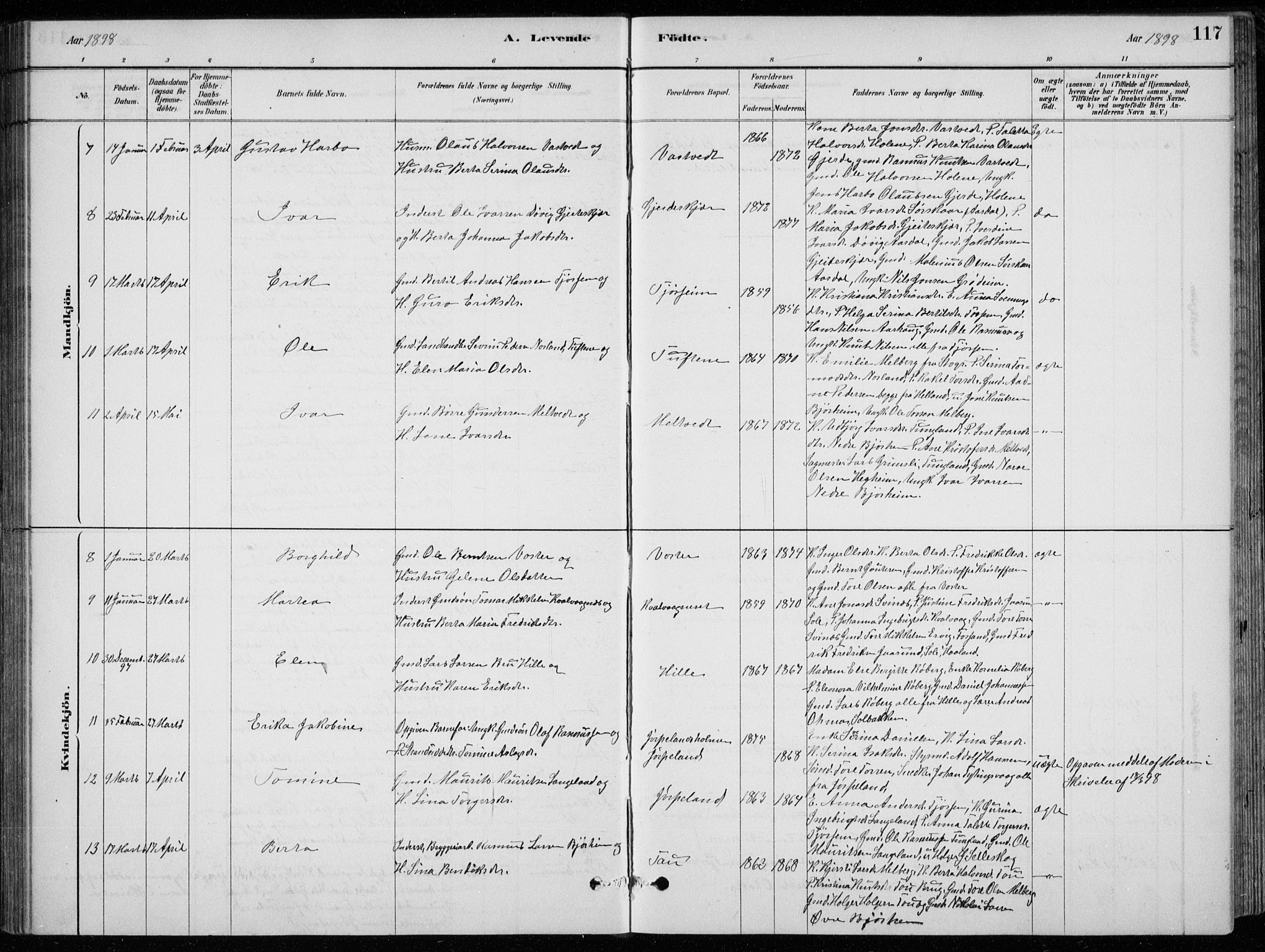 Strand sokneprestkontor, AV/SAST-A-101828/H/Ha/Hab/L0004: Klokkerbok nr. B 4, 1878-1903, s. 117