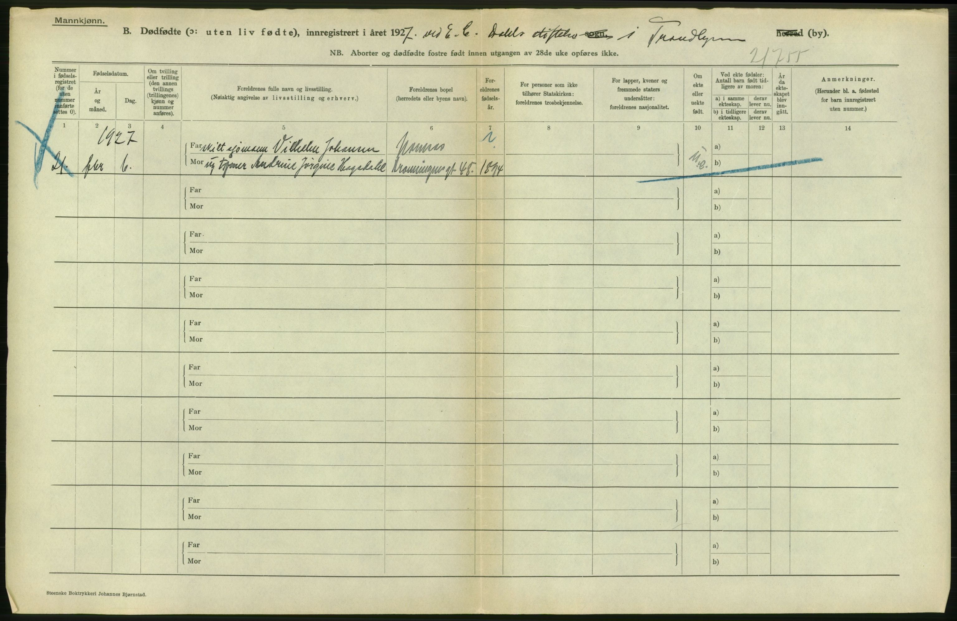 Statistisk sentralbyrå, Sosiodemografiske emner, Befolkning, AV/RA-S-2228/D/Df/Dfc/Dfcg/L0037: Trondheim: Levendefødte menn og kvinner, gifte, døde, dødfødte., 1927, s. 604