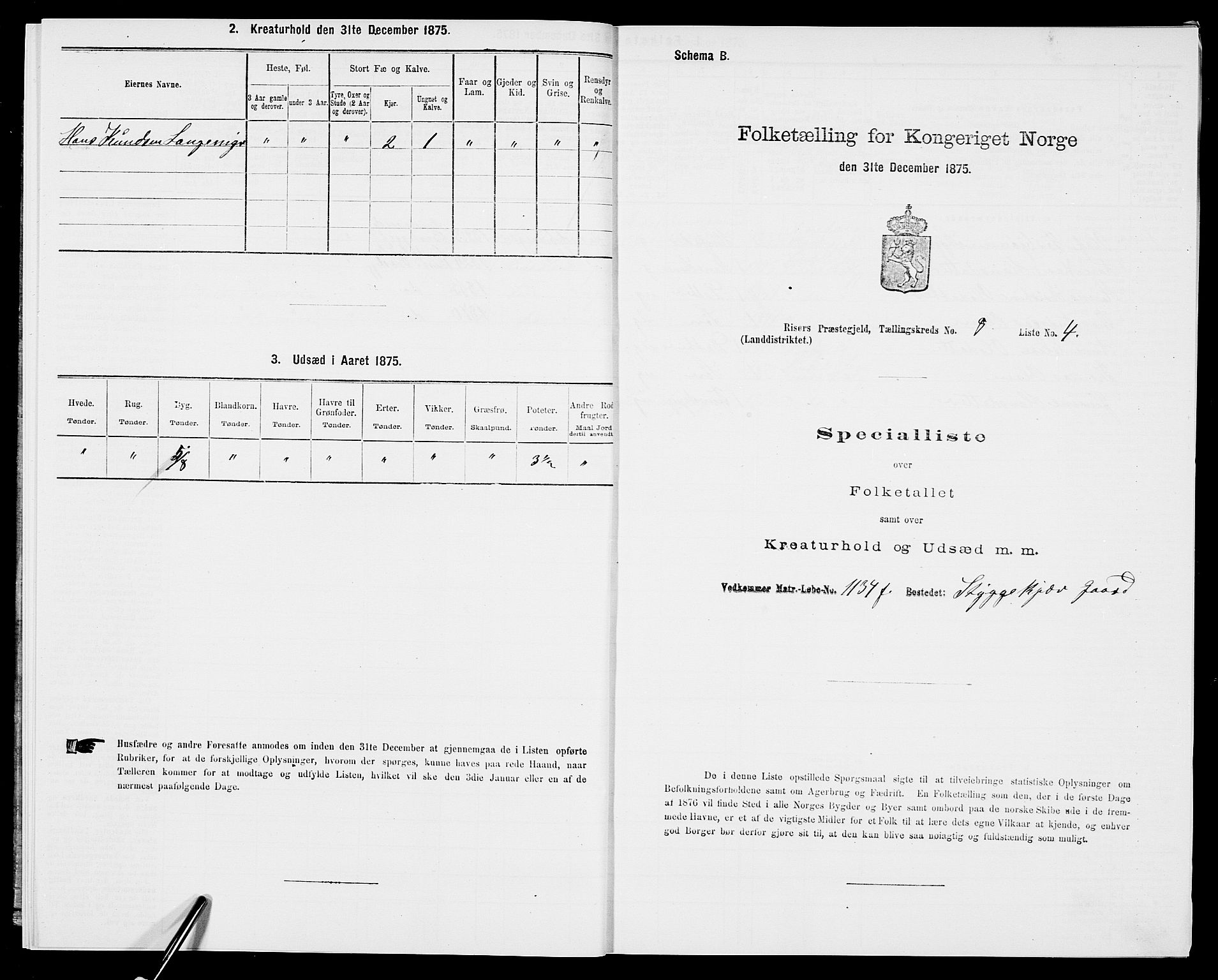 SAK, Folketelling 1875 for 0913L Risør prestegjeld, Søndeled sokn, 1875, s. 1265