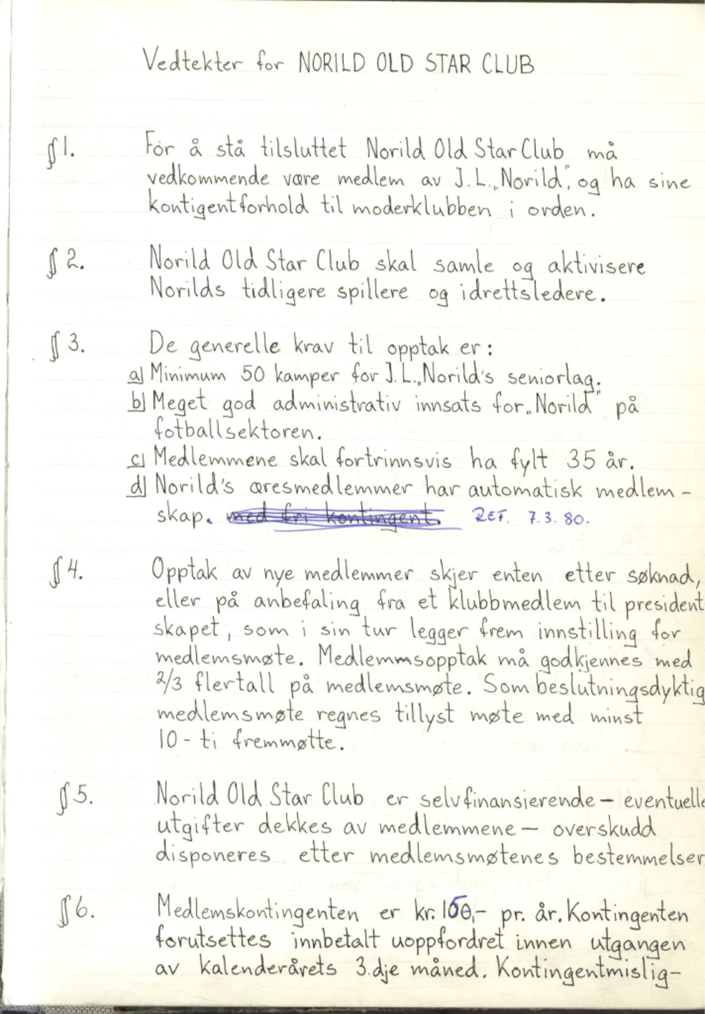 Norild Old Star Club, FMFB/A-1039/A/L0001: Møteprotokoll, 1978-1990, s. 7