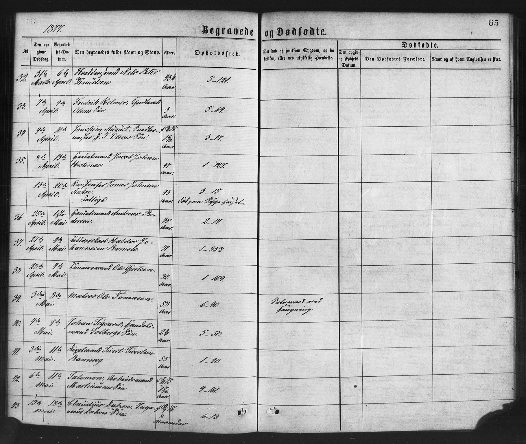 Nykirken Sokneprestembete, AV/SAB-A-77101/H/Haa/L0043: Ministerialbok nr. E 3, 1869-1882, s. 65