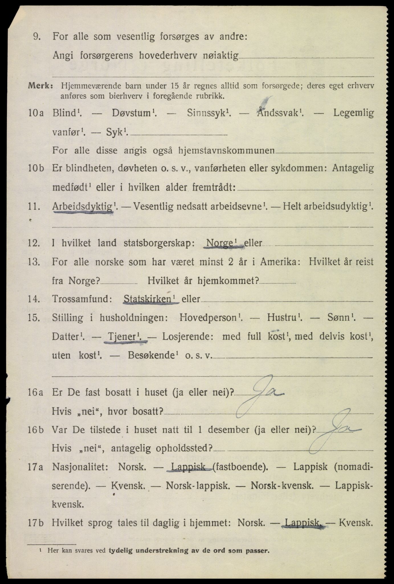 SAT, Folketelling 1920 for 1850 Tysfjord herred, 1920, s. 1800