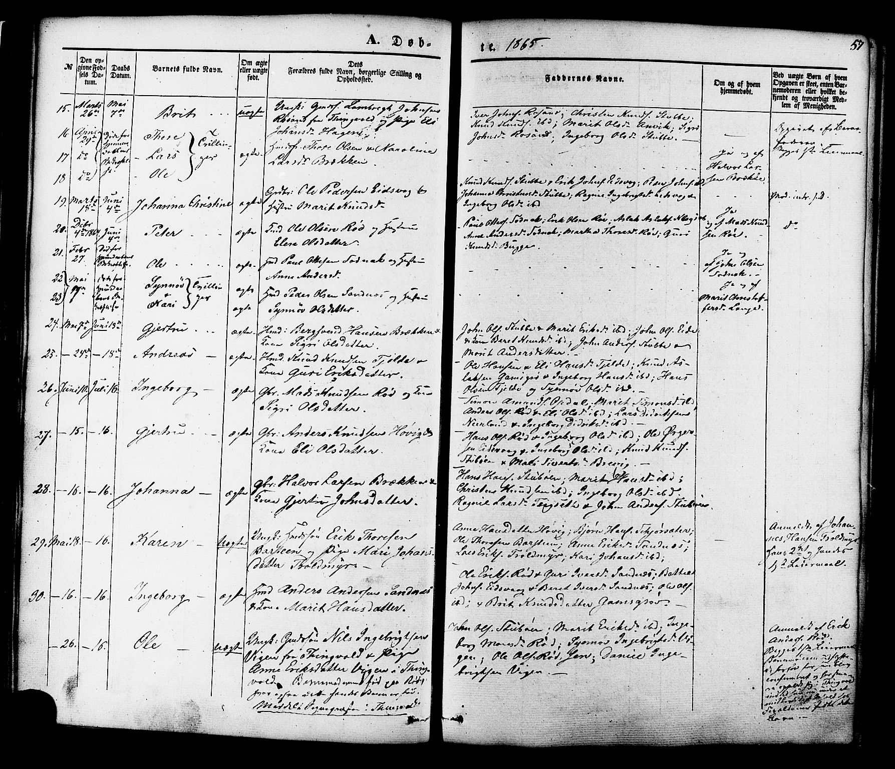 Ministerialprotokoller, klokkerbøker og fødselsregistre - Møre og Romsdal, AV/SAT-A-1454/551/L0625: Ministerialbok nr. 551A05, 1846-1879, s. 57