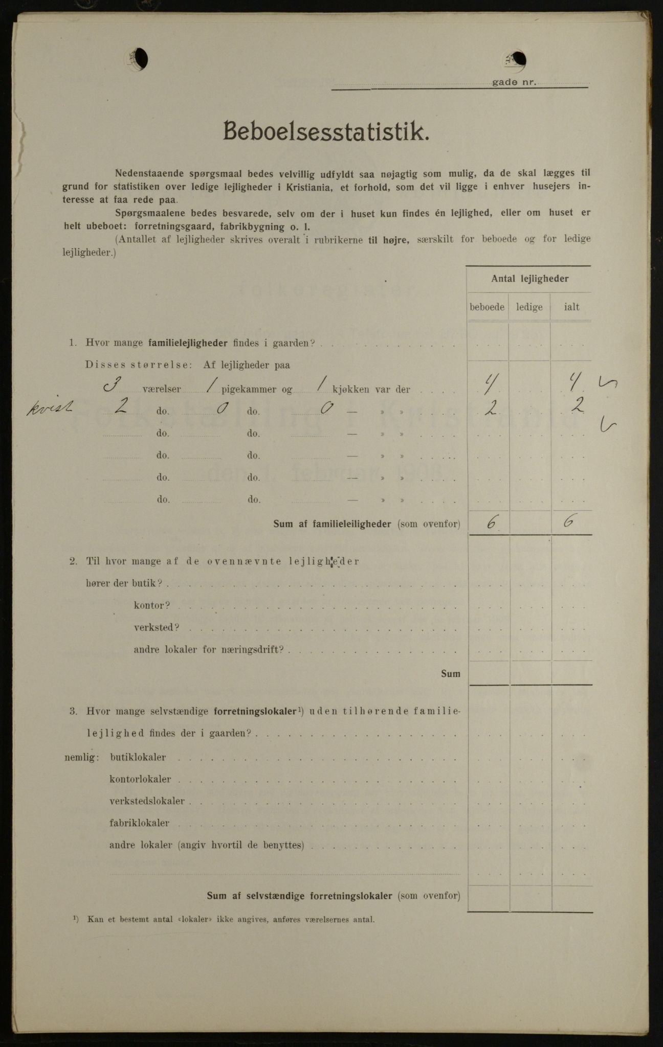 OBA, Kommunal folketelling 1.2.1908 for Kristiania kjøpstad, 1908, s. 37027