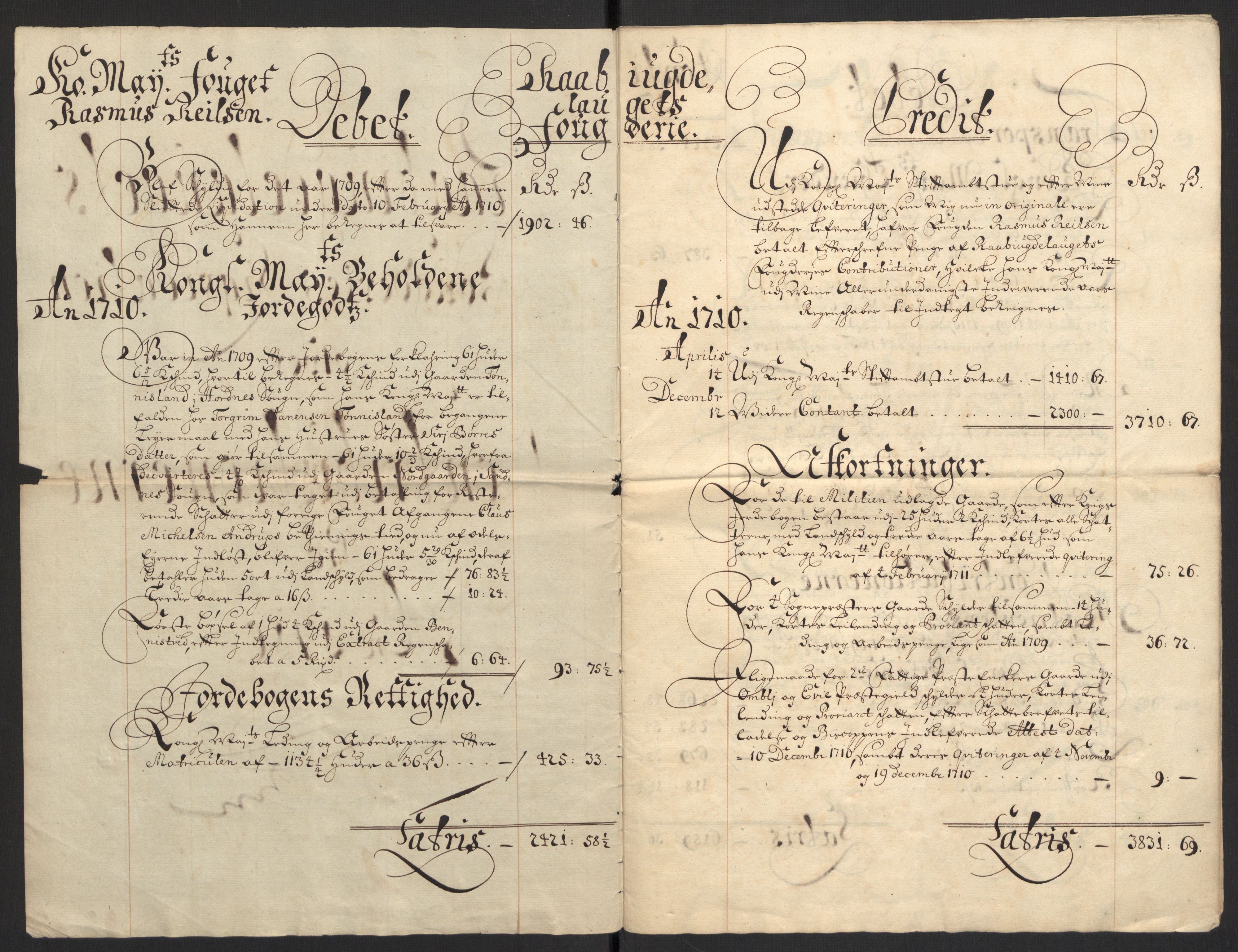 Rentekammeret inntil 1814, Reviderte regnskaper, Fogderegnskap, RA/EA-4092/R40/L2449: Fogderegnskap Råbyggelag, 1709-1711, s. 100