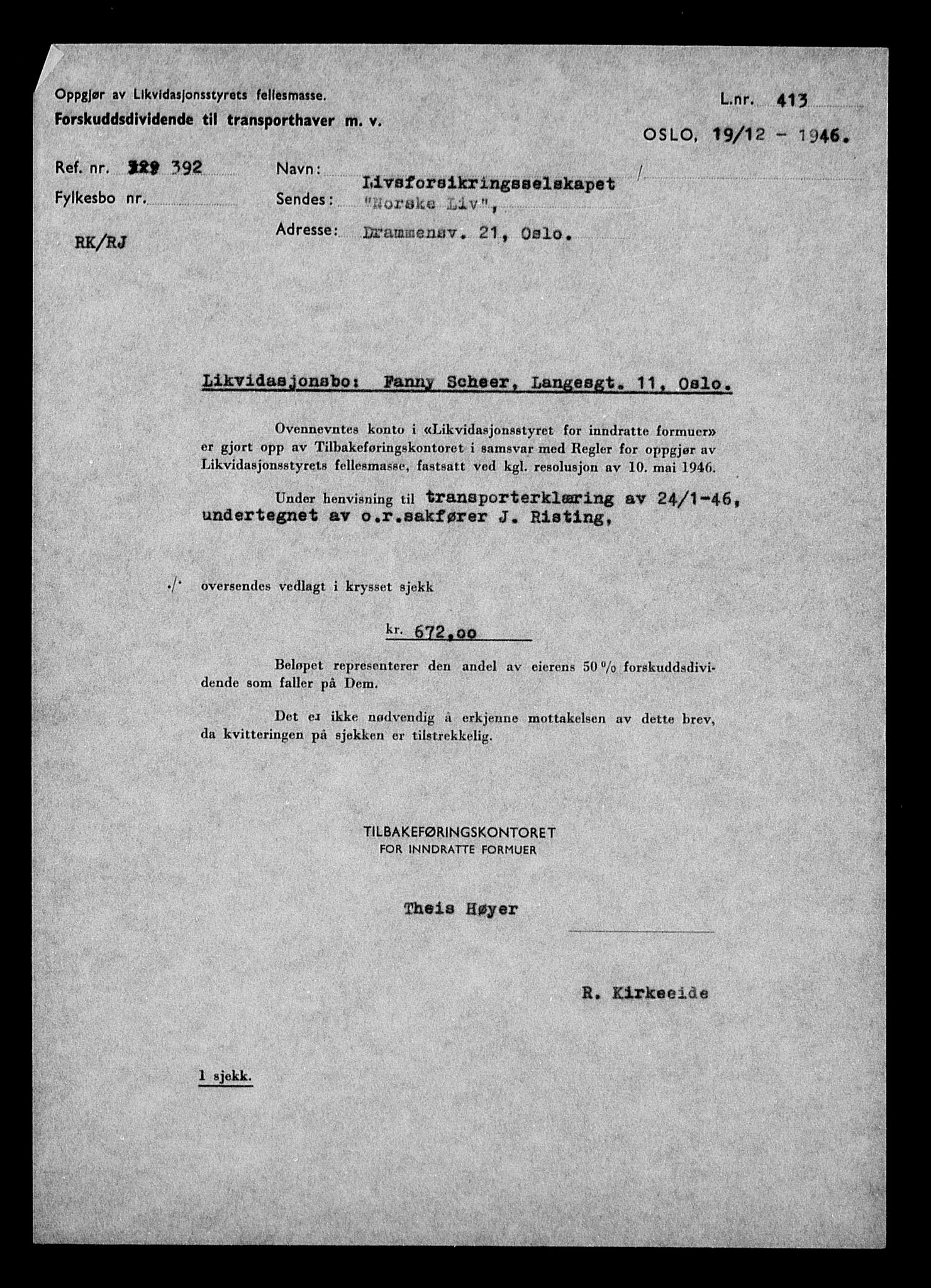 Justisdepartementet, Tilbakeføringskontoret for inndratte formuer, AV/RA-S-1564/H/Hc/Hcc/L0978: --, 1945-1947, s. 446