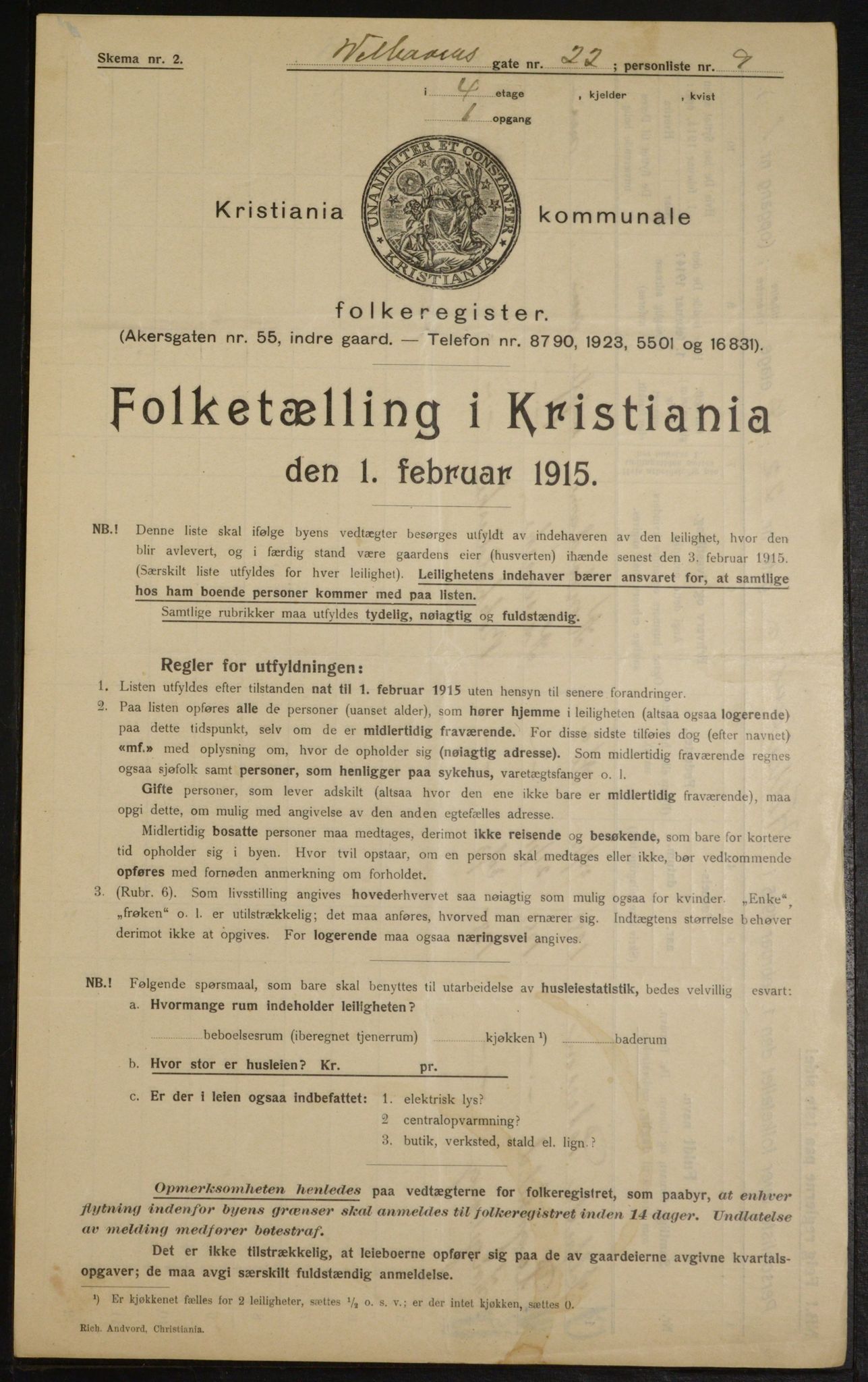 OBA, Kommunal folketelling 1.2.1915 for Kristiania, 1915, s. 128330