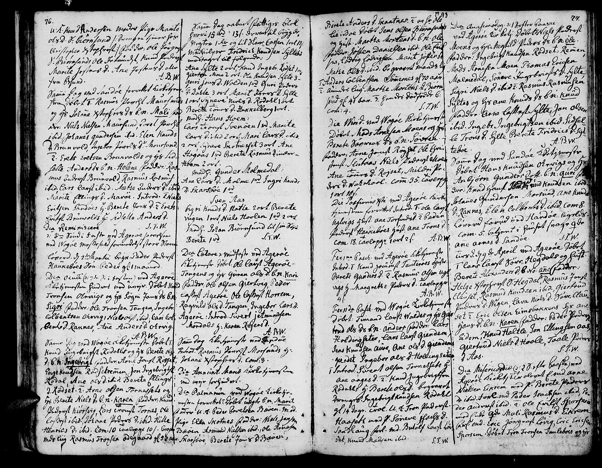 Ministerialprotokoller, klokkerbøker og fødselsregistre - Møre og Romsdal, AV/SAT-A-1454/560/L0717: Ministerialbok nr. 560A01, 1785-1808, s. 76-77