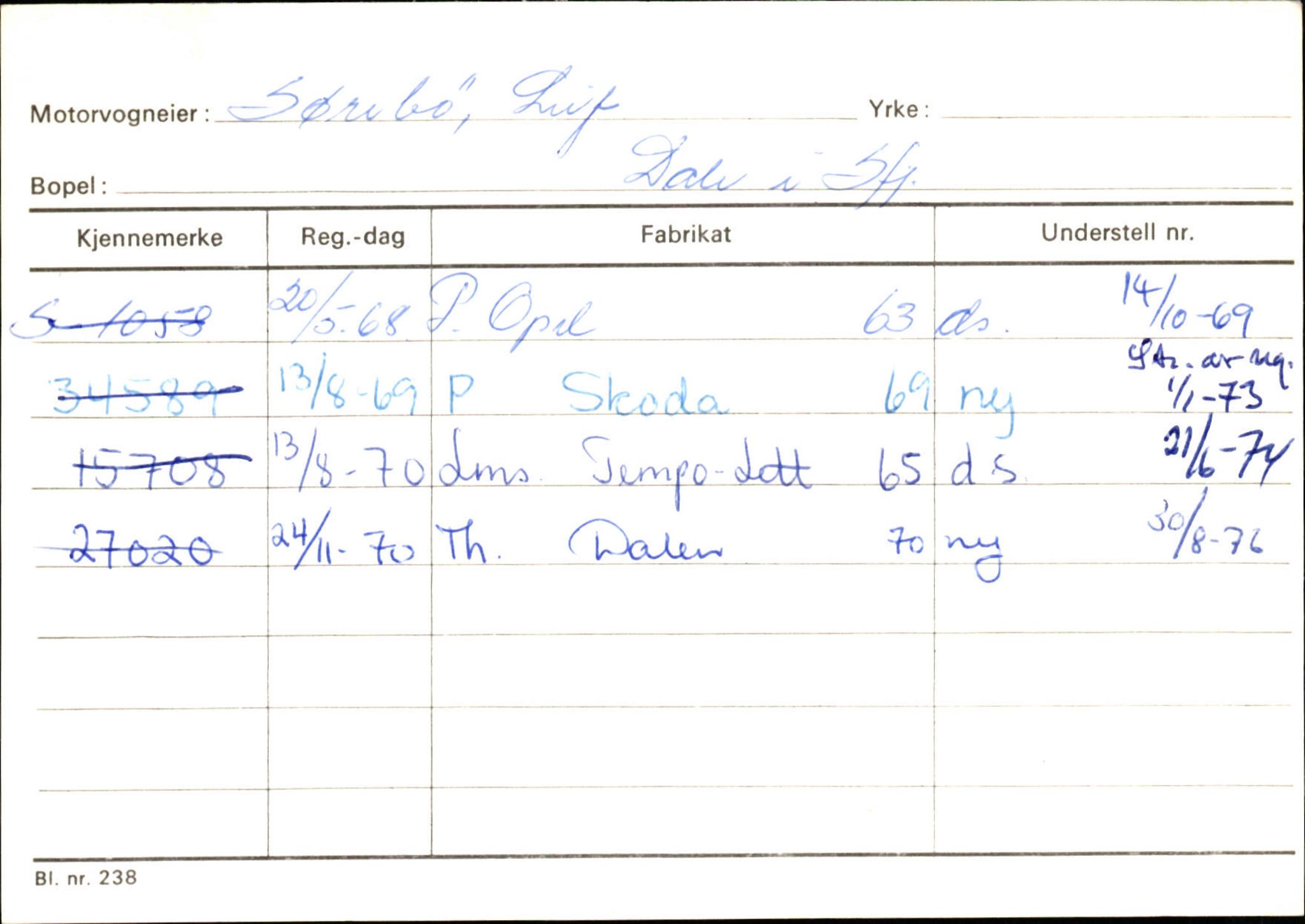 Statens vegvesen, Sogn og Fjordane vegkontor, SAB/A-5301/4/F/L0126: Eigarregister Fjaler M-Å. Leikanger A-Å, 1945-1975, s. 429