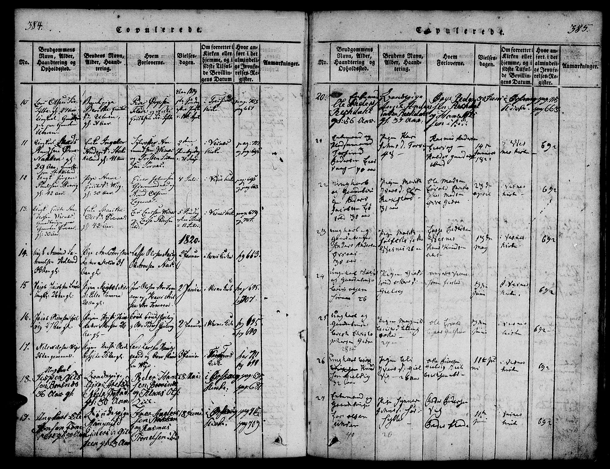 Ministerialprotokoller, klokkerbøker og fødselsregistre - Møre og Romsdal, AV/SAT-A-1454/539/L0528: Ministerialbok nr. 539A01, 1818-1847, s. 384-385