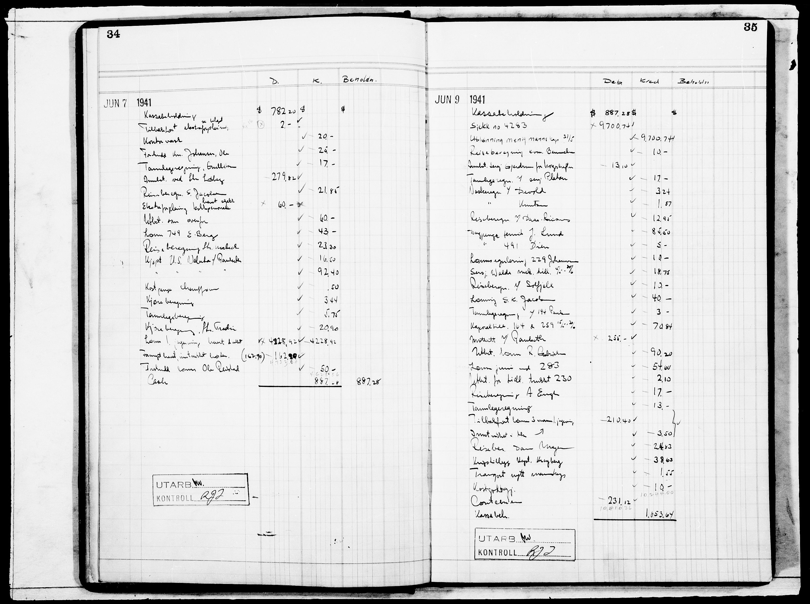 Forsvaret, Flyvåpnenes treningsleir 1940-1945, AV/RA-RAFA-3974/V/L0018: Regnskaper.  Se "Index" for detaljert oversikt over innholdet., 1940-1945