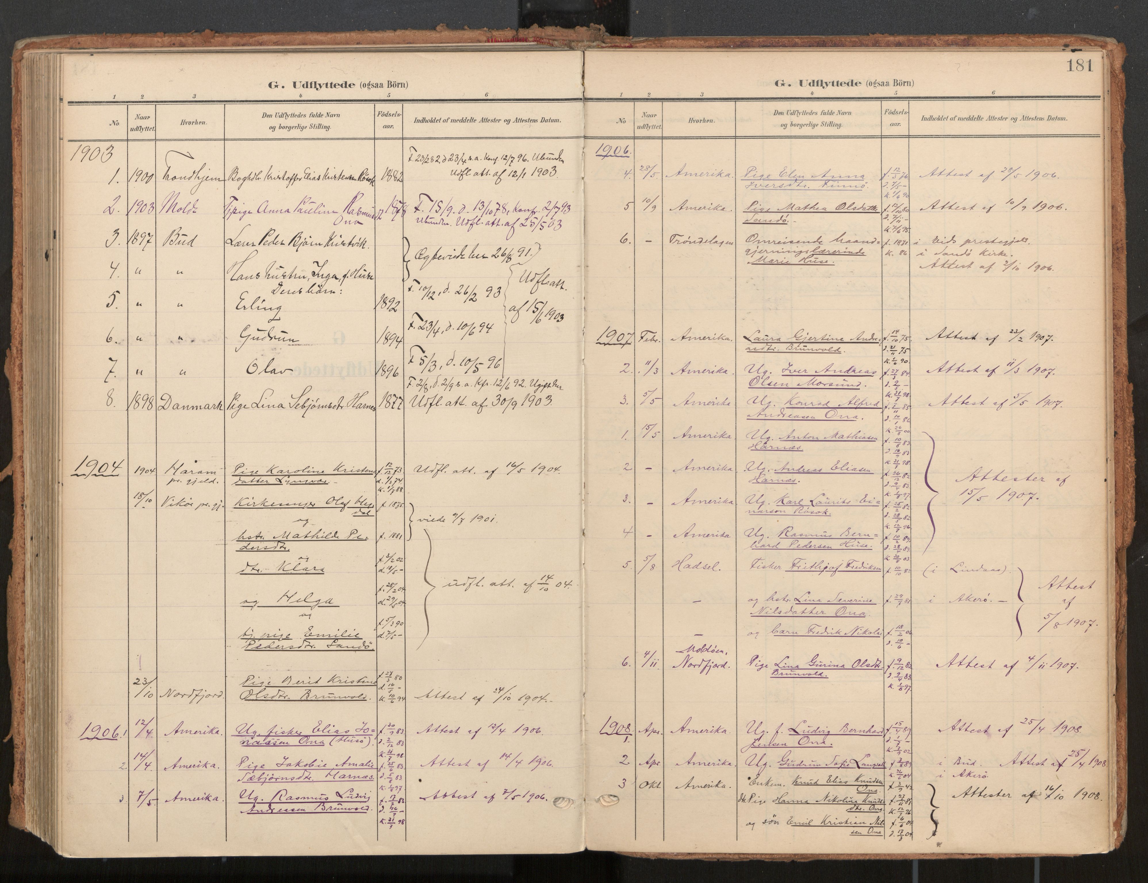 Ministerialprotokoller, klokkerbøker og fødselsregistre - Møre og Romsdal, AV/SAT-A-1454/561/L0730: Ministerialbok nr. 561A04, 1901-1929, s. 181