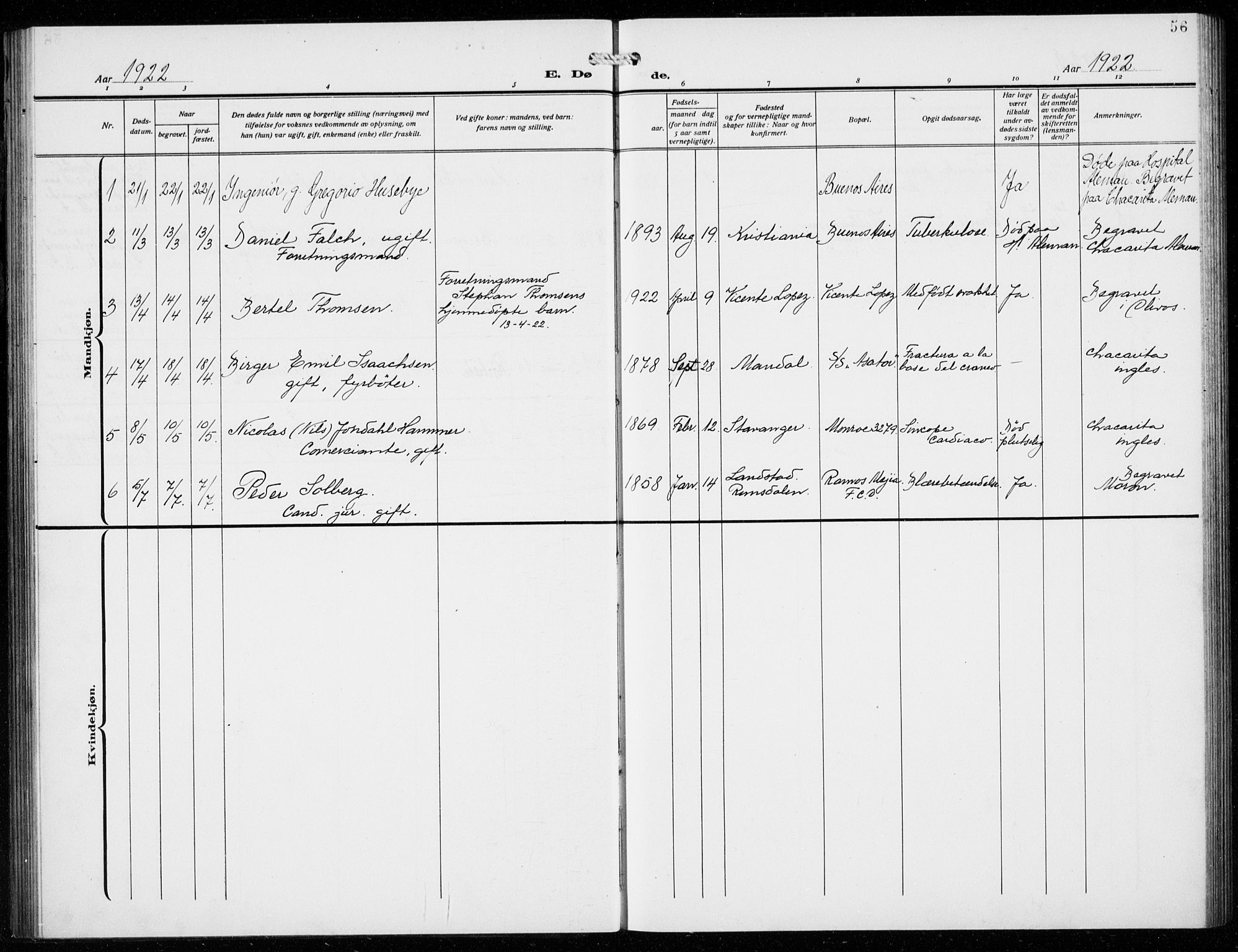 Den norske sjømannsmisjon i utlandet/Syd-Amerika (Buenos Aires m.fl.), SAB/SAB/PA-0118/H/Ha/L0003: Ministerialbok nr. A 3, 1920-1938, s. 56